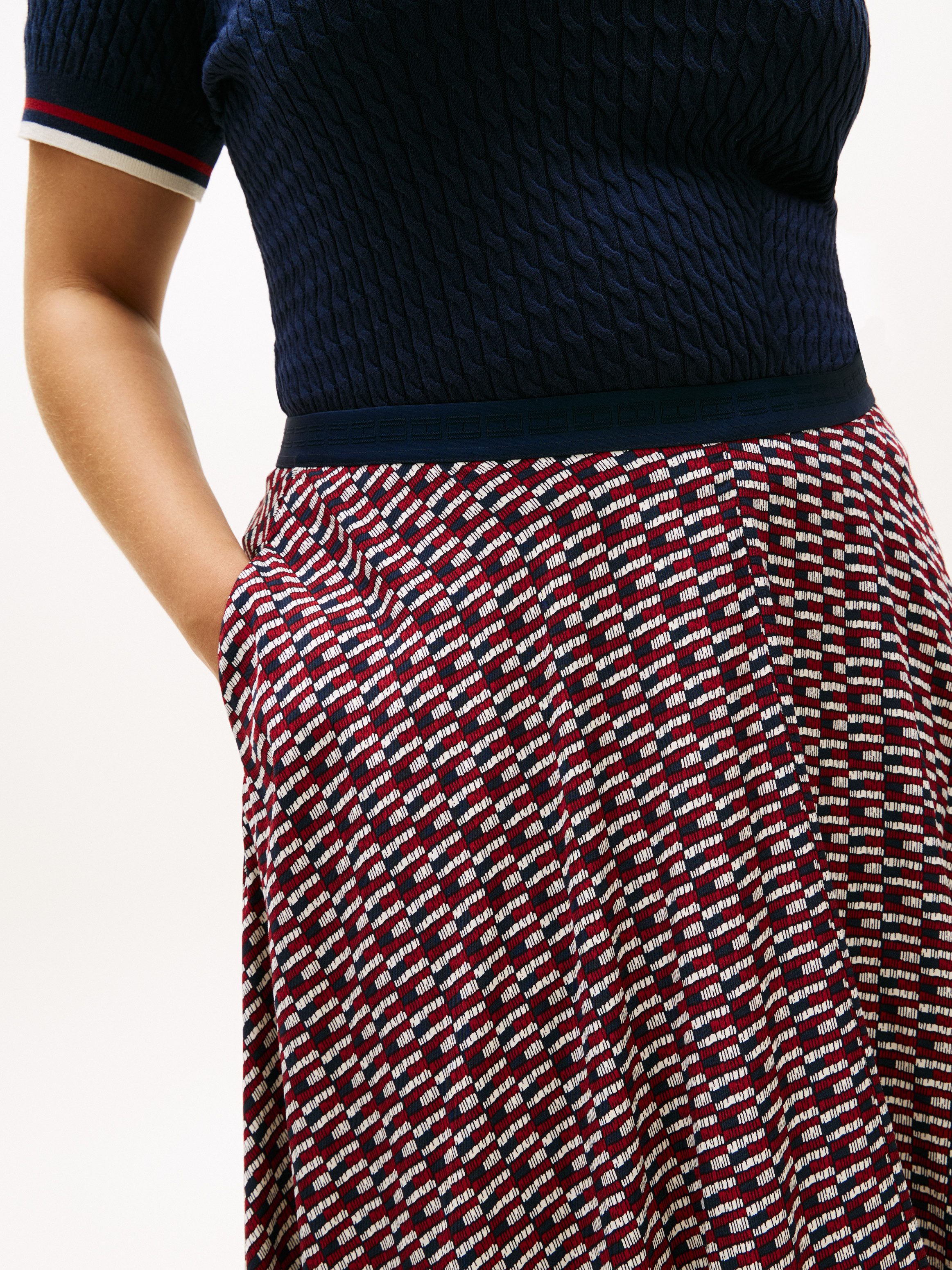 Tommy Hilfiger Curve A-Linien-Rock CRV VIS TWILL A-LINE MIDI SKIRT in große günstig online kaufen