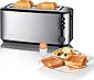 Severin Toaster AT 2509, 2 lange Schlitze, 1400 W, hochwertiger hochwertiges, wärmeisolierendes und doppelwandiges Edelstahl-Gehäuse, mit Brötchenaufsatz, Platz für bis zu 4 Brotscheiben, Bild 1