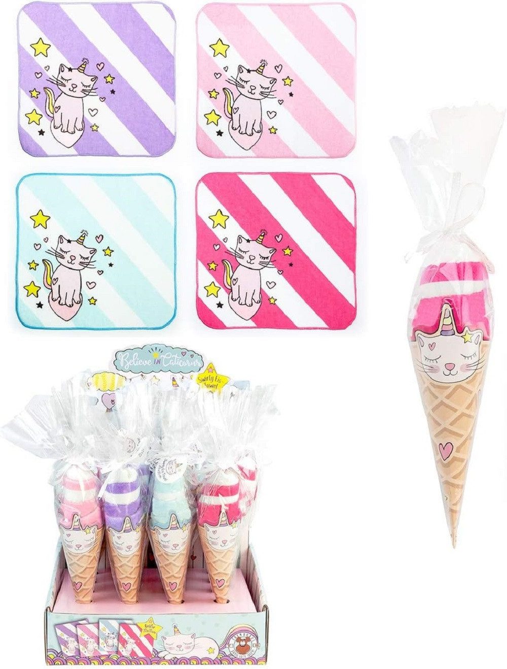 Trendhaus Handtuch Kinder, Katze, CATICORN Swirly, günstig online kaufen