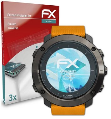 atFoliX Schutzfolie Displayschutzfolie für Suunto Traverse, (3 Folien), Ultraklar und flexibel