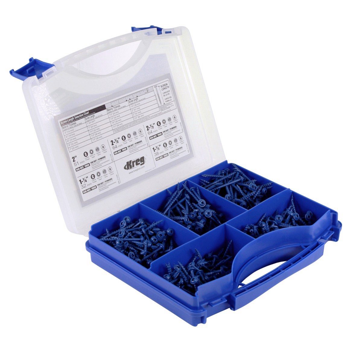 Kreg Schraube SK03B Pocket-Hole Schrauben Sortiment 450 tlg. Vierkantantrieb Grobge