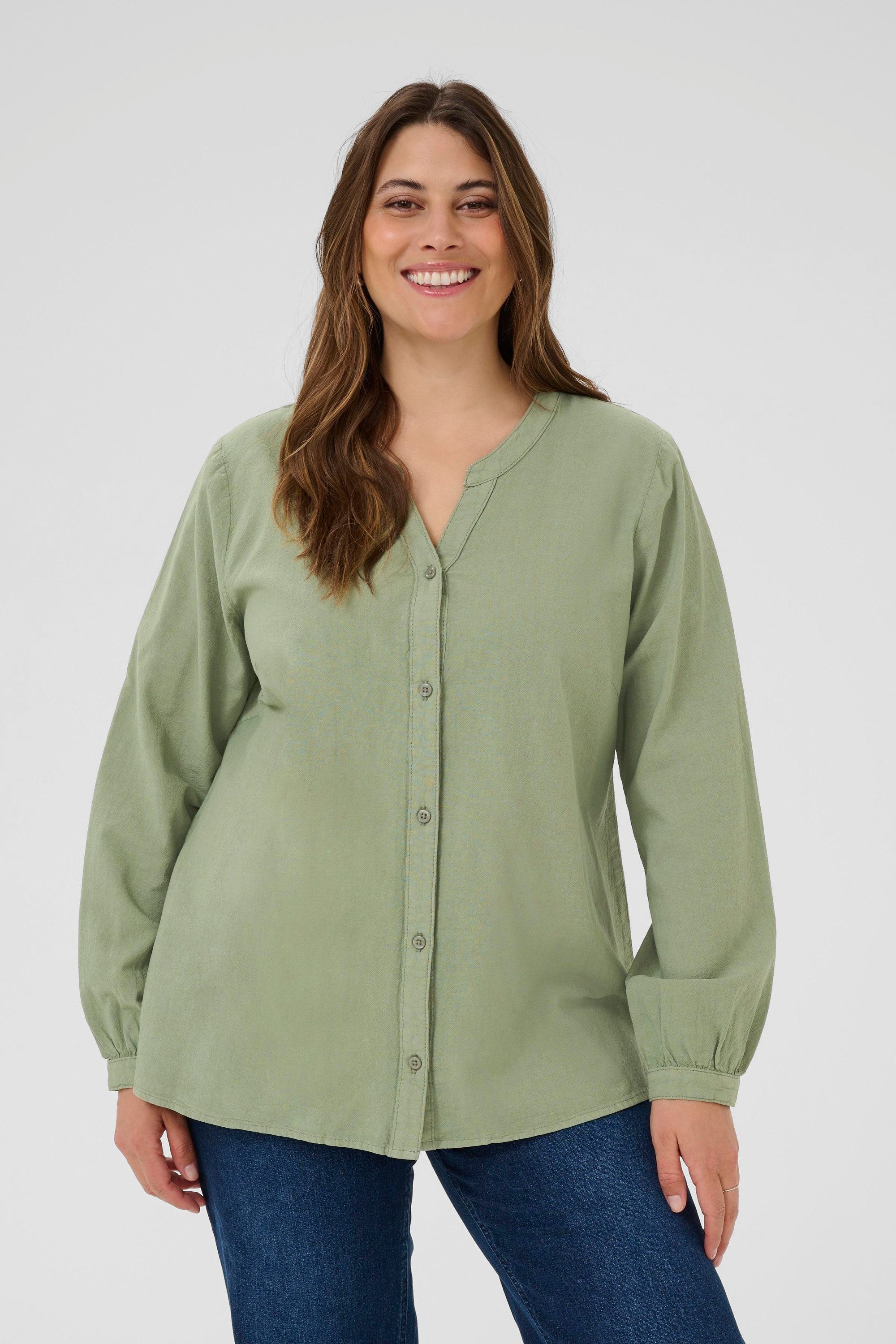 KAFFE Curve Langarmhemd Langarm - Hemd KCnana Große Größen