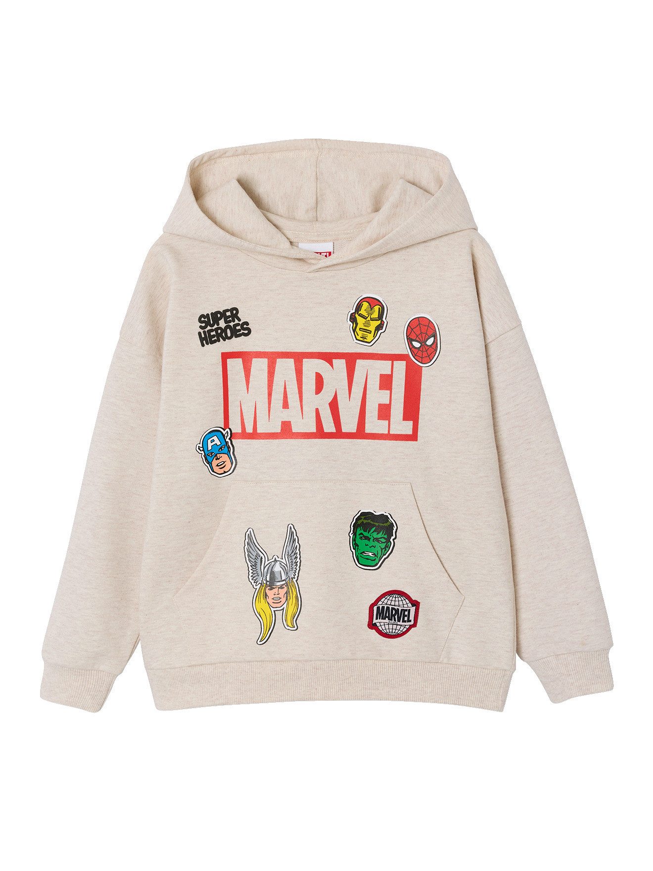 vertbaudet Fleecepullover Sweatshirt Jungen mit Kapuze MARVEL AVENGERS