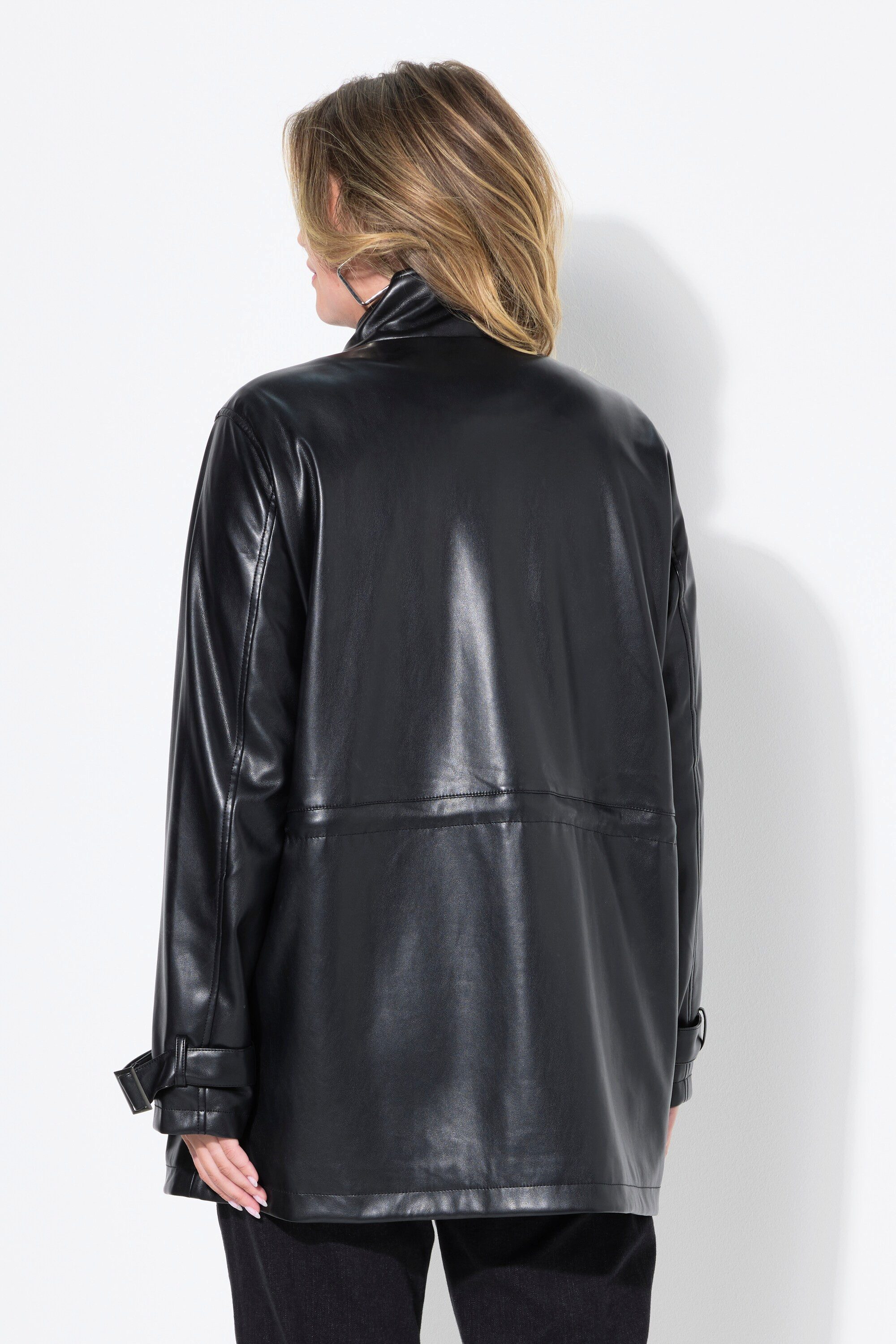 MIAMODA Lederjacke Jacke Lederoptik Tunnelzug in der Taille