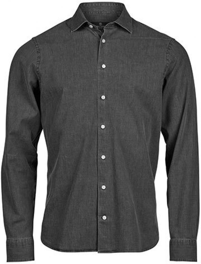 Tee Jays Outdoorhemd Herren Jeans Hemd mit Weit gespreizter Kragen