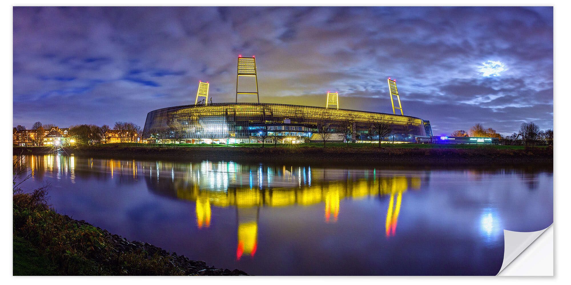 Posterlounge Wandbild Bremer Stadion im Mondschein, Tanja Arnold Photography, erhältlich als Poster, Leinwandbild, Wandsticker oder Acrylglasbild