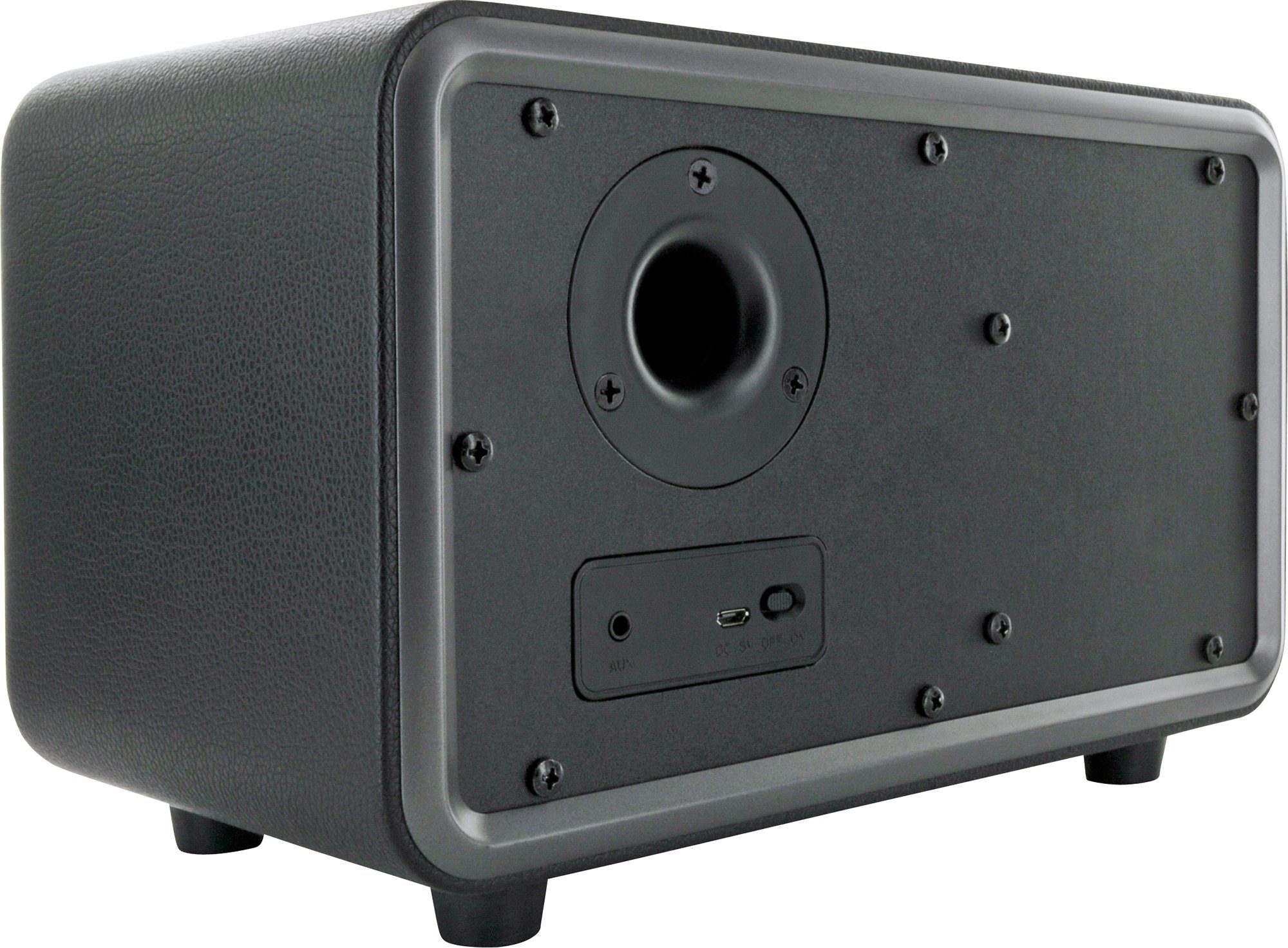 Bluetooth, 24 Retro Design) Schwaiger 661729 W, schwarz (Klinkenanschluss, Bluetooth-Lautsprecher