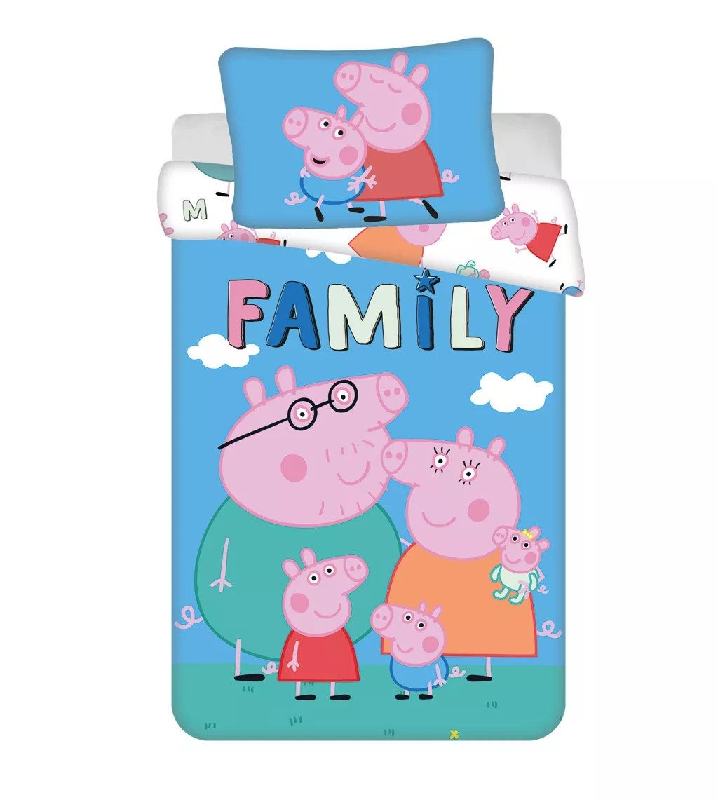 Peppa Pig Kinderbettwäsche Peppa Pig Wutz Schorsch Familie Kinder Bettwäsche Set Wendebettwäsche