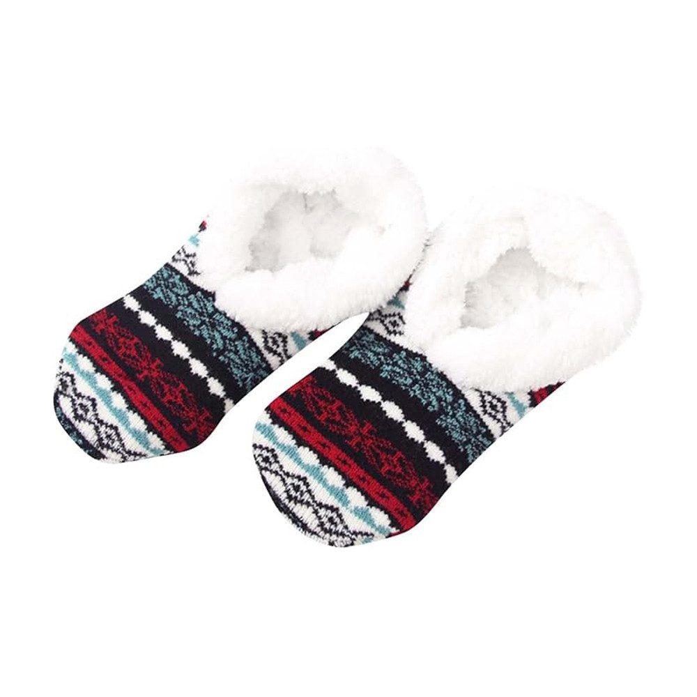 Coonoor Haussocken Wärmende Hausschuhe für Damen, Lustige rutschfeste Plüschsocken (1-Paar) Dicke Kunstfell-Slipper für den Winter, bequeme Haussocken für drinnen