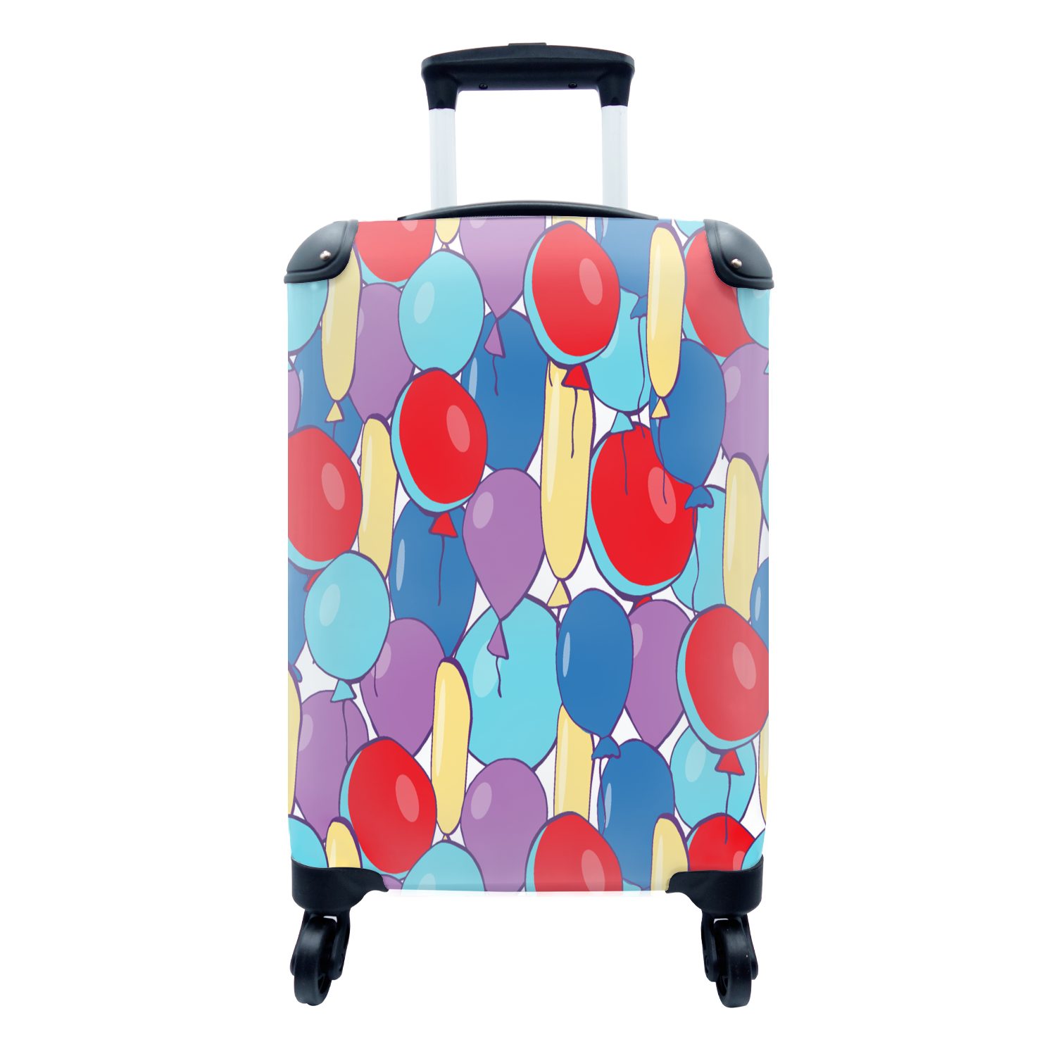 MuchoWow Handgepäckkoffer Luftballons - Party, 4 Rollen, Reisetasche mit rollen, Handgepäck für Ferien, Trolley, Reisekoffer