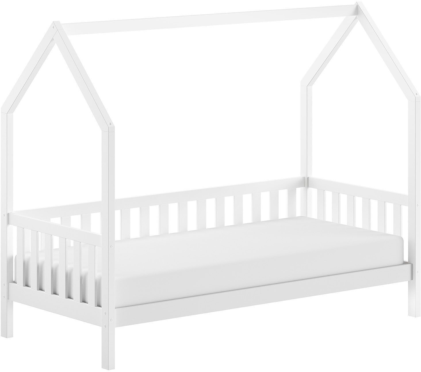 Vipack Hausbett "aus massiver Kiefer, natur oder weiß lackiert, stabil geba günstig online kaufen