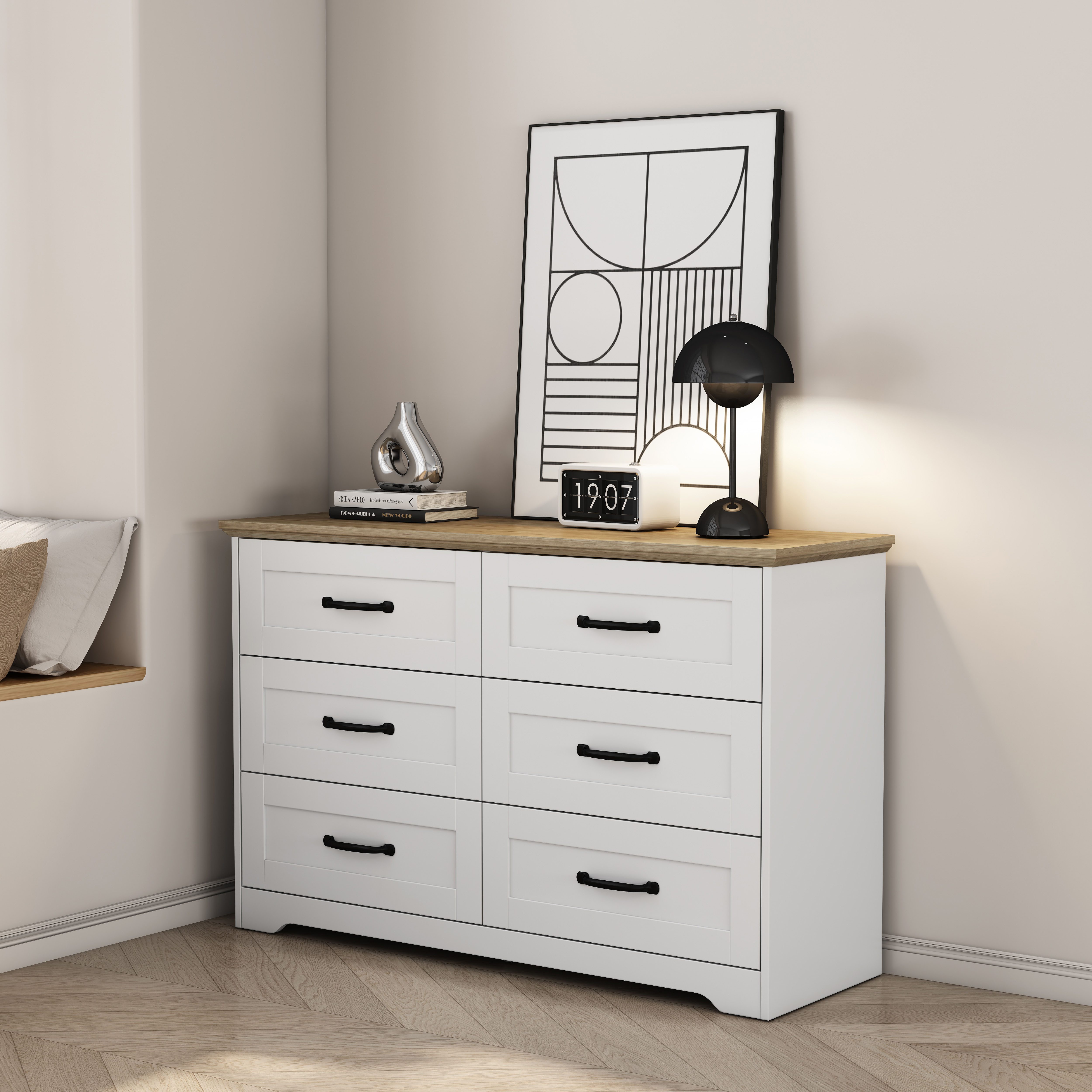 OTTO home Schubkastenkommode Emmilia Sideboard Schubladenschrank Wäscheschrank im Landhaus Design (Scandi Design mit 6 Schubladen für viel Stauraum im Schlafzimmer), Schrankkommode in hochwertiger Qualität