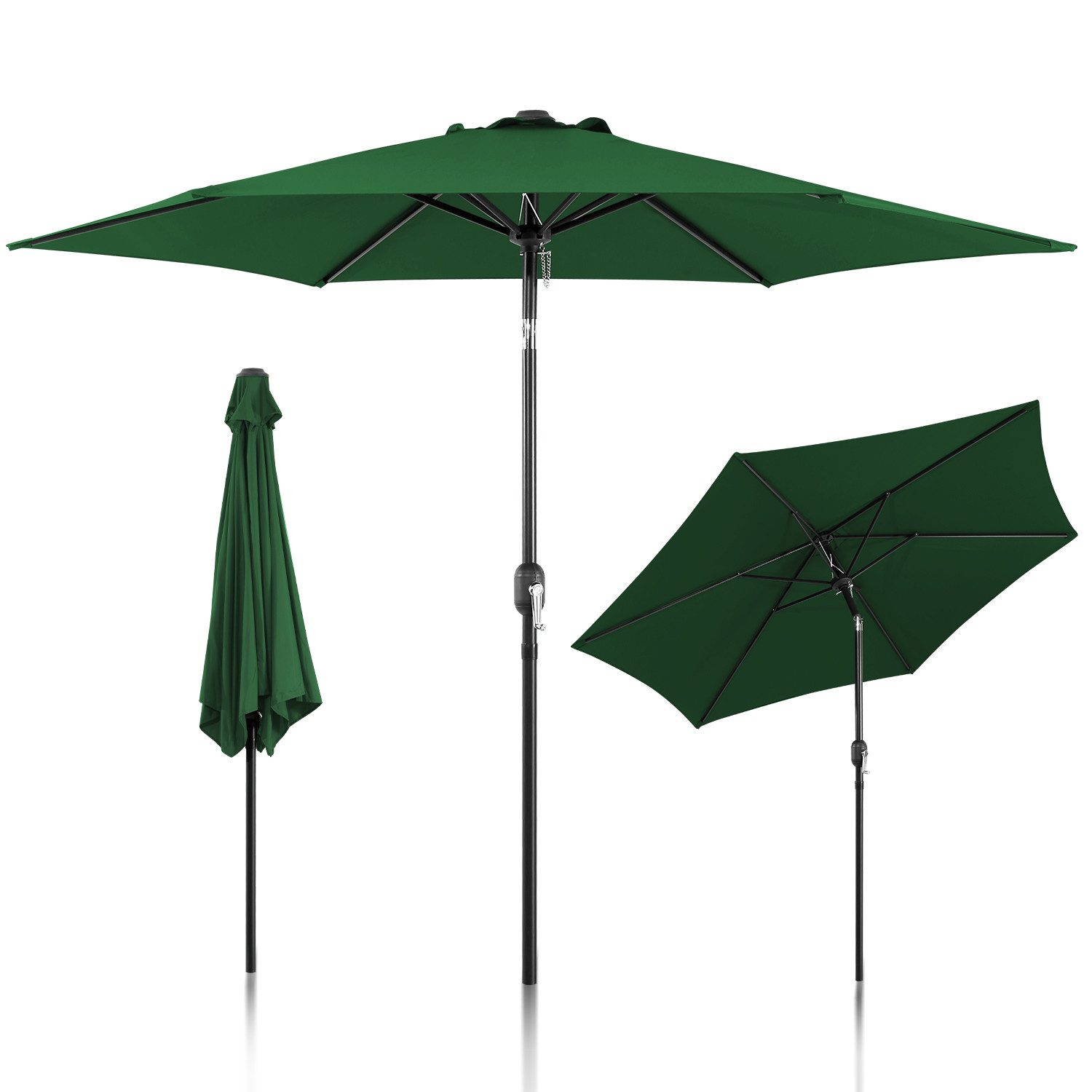 Clanmacy Sonnenschirm 3m/3.5m Sonnenschirm Handkurbel Gartenschirm günstig online kaufen