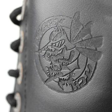 ANGRY ITCH Angry Itch 10-Loch Leder Stiefel Schwarz Größe 43 Schnürstiefel aus echtem Leder, mit Stahlkappe