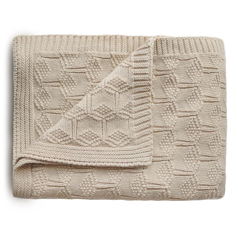 Babydecke Wabenstrickdecke Beige