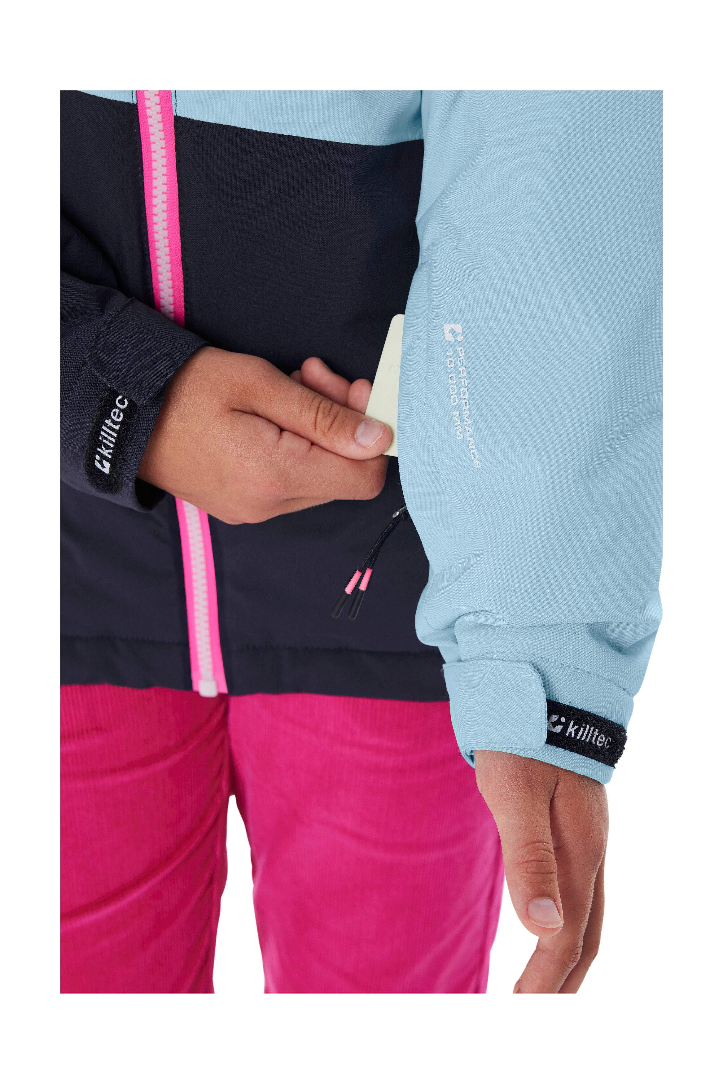 Killtec Skijacke KSW 331 GRLS SKI JCKT Atmungsaktive, wasserdichte Jacke mit Fleece-Innenseite, Skipasstasche – Bild 5 von 5