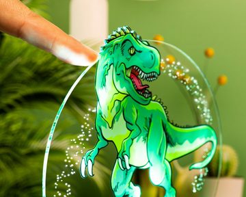 Geschenkelampe LED Nachttischlampe T-REX Dinosaurier Lampe mit UV-Druck 3D Nachtlicht für Dino-Fans, Leuchte 7 Farben fest integriert, Geburtstagsgeschenk für Babys, Freunde, Mädchen, Jungen