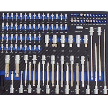 TRUTZHOLM Werkzeugset Profi Werkstattwagen Einlagen blau Werkzeugeinlagen 520x400mm bestückt, (Set), Werkzeugsatz