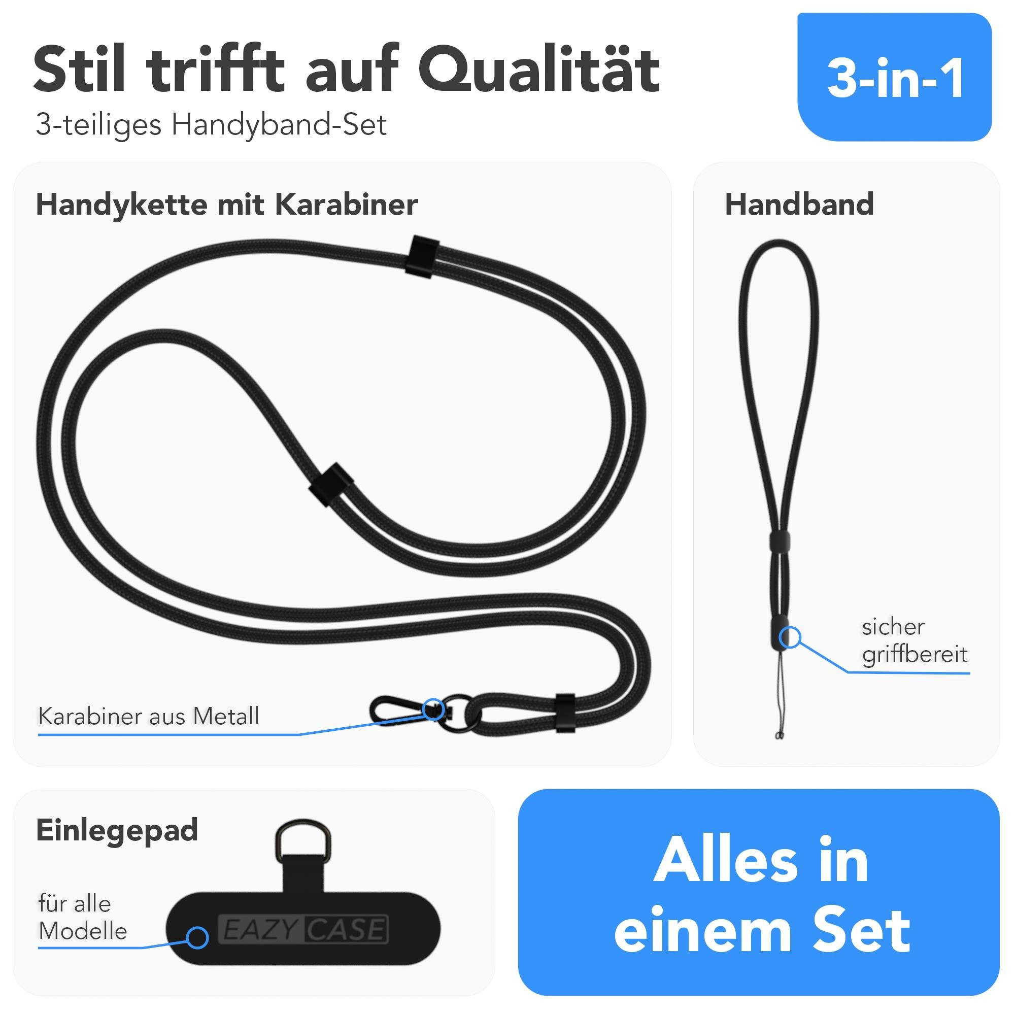 EAZY CASE Handykette Universal Handykette für alle Modelle zum Umhängen, Universale Handykette zum Umhängen für alle Modelle geeignet Schwarz – Bild 5 von 5