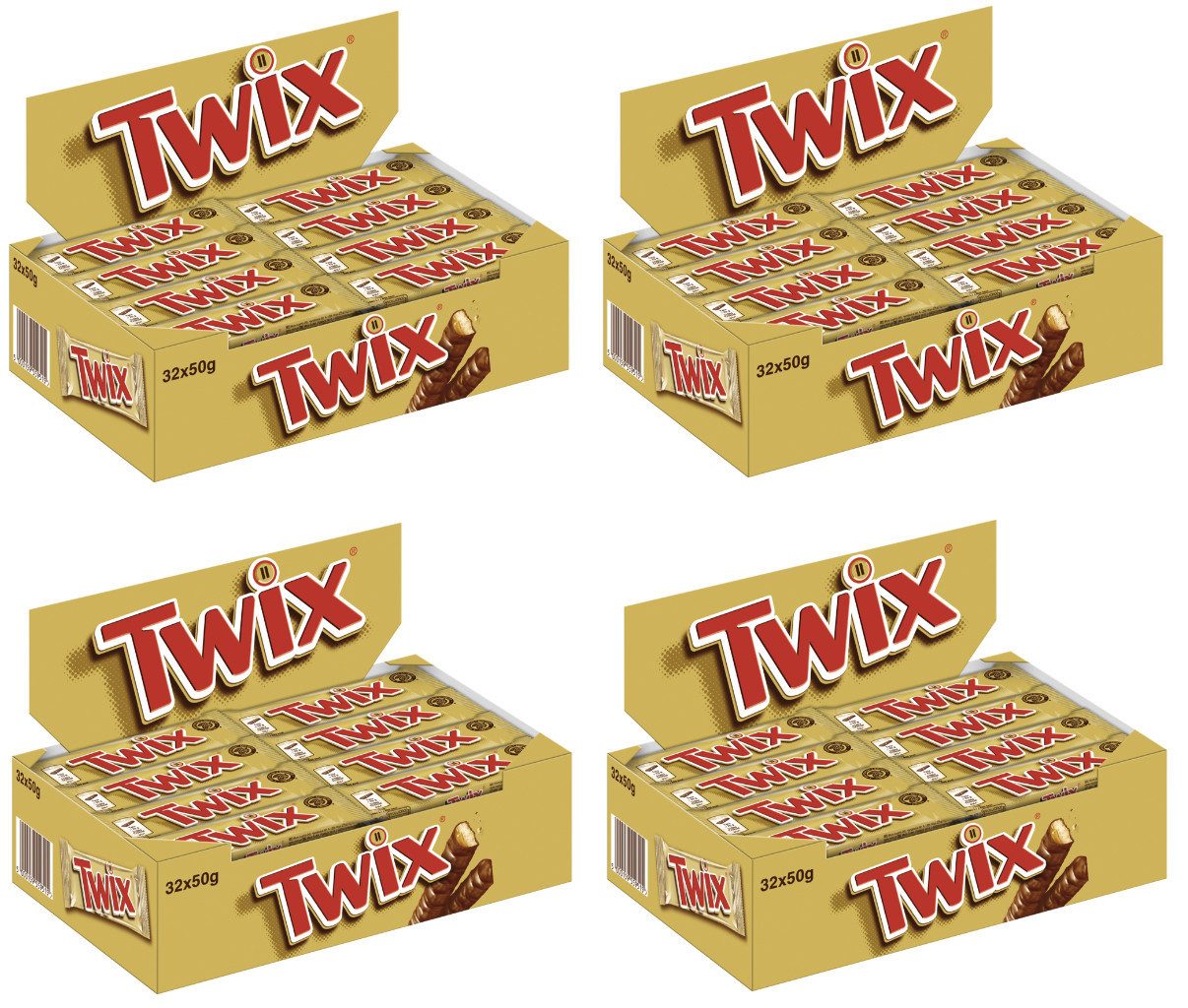 Twix Süßigkeit TWIX Doppelriegel 4x32x50g