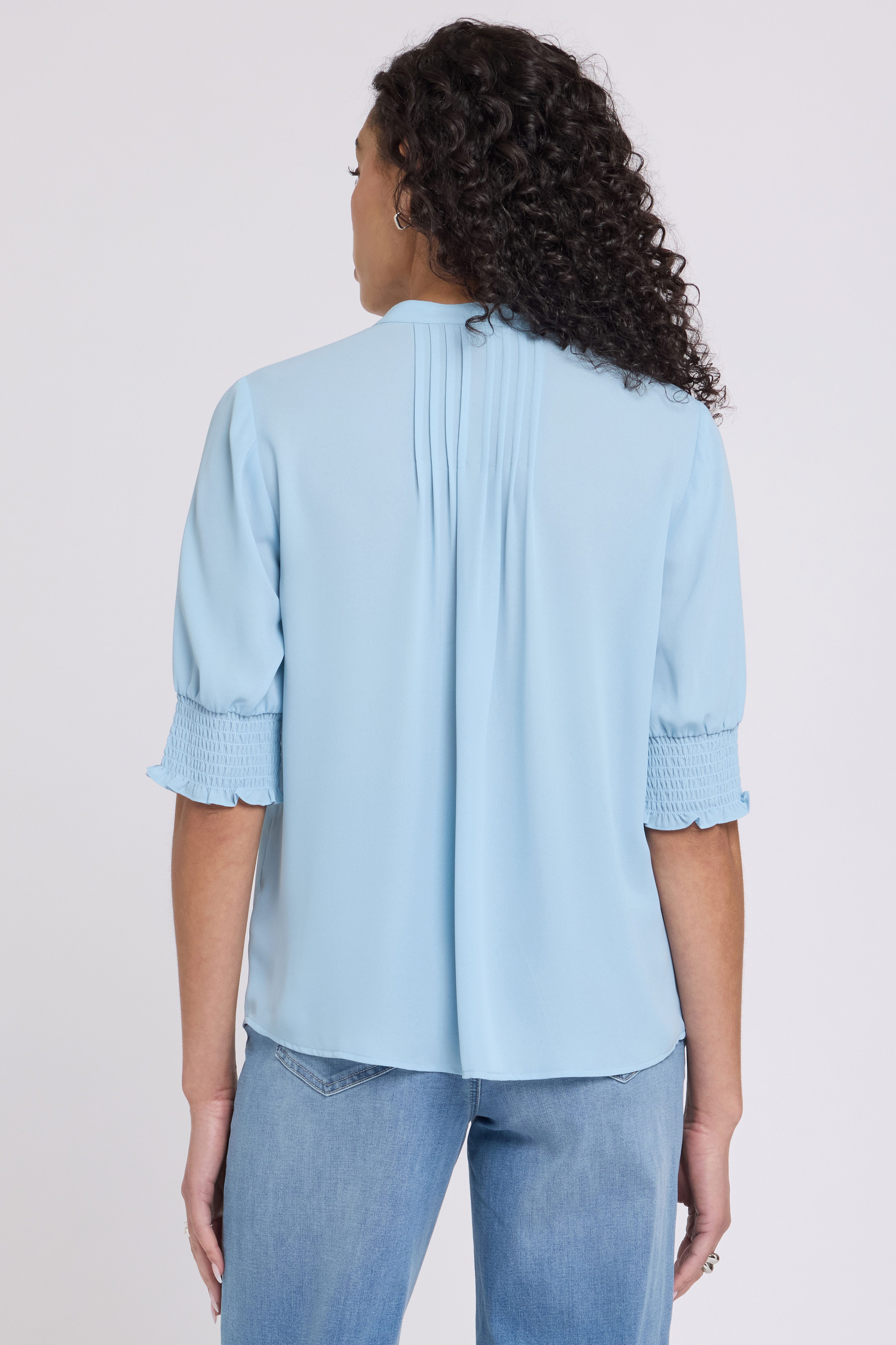 NYDJ Blusentop Pleated Kurze Sleeved Bluse