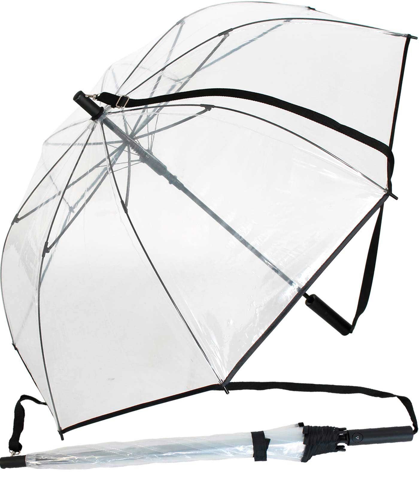 iX-brella Langregenschirm Umhängeschirm Hands-Free Automatik mit Tragegurt, praktisch-alltagstauglich