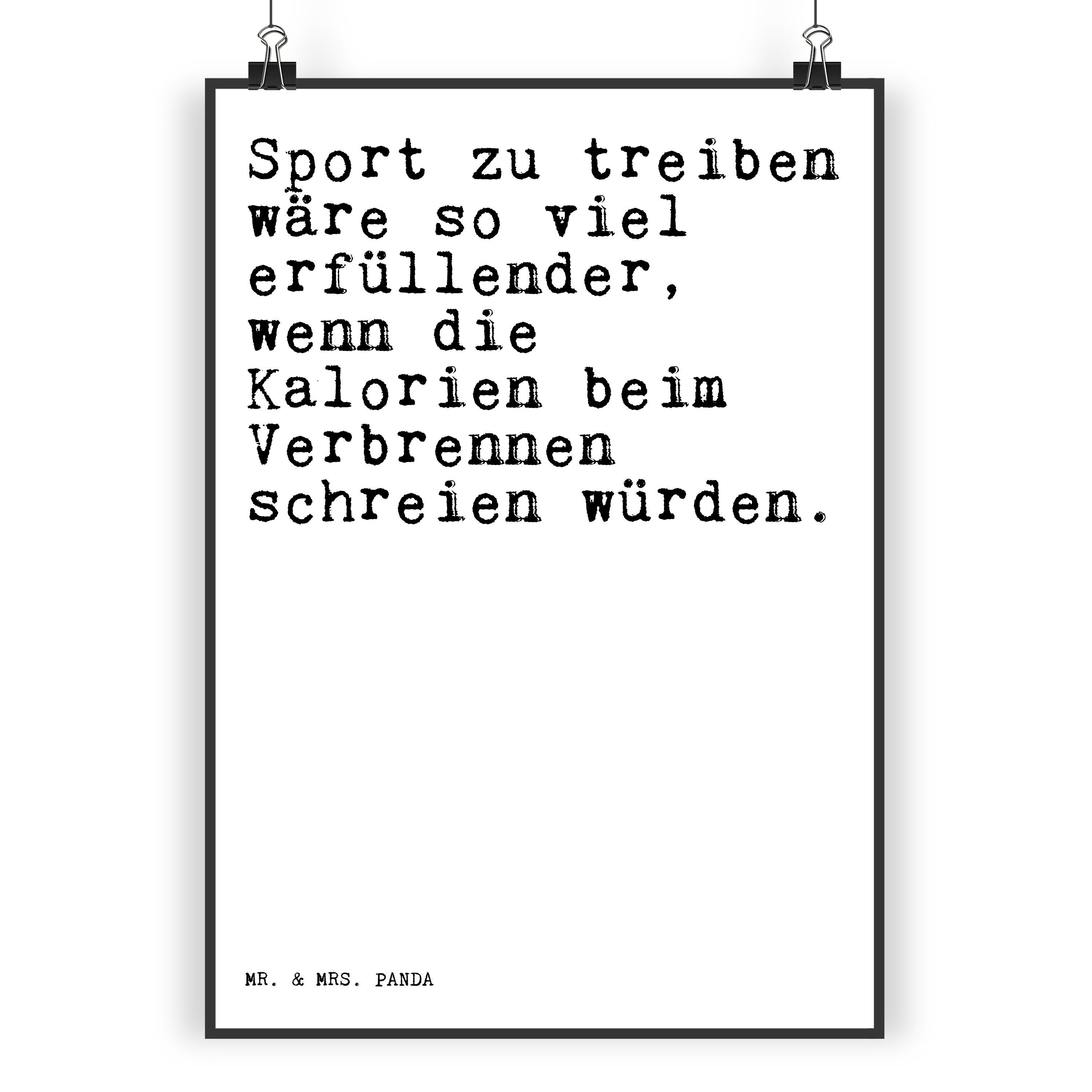 Mr. & Mrs. Panda Poster »Sport zu treiben wäre... Weiß Geschenk