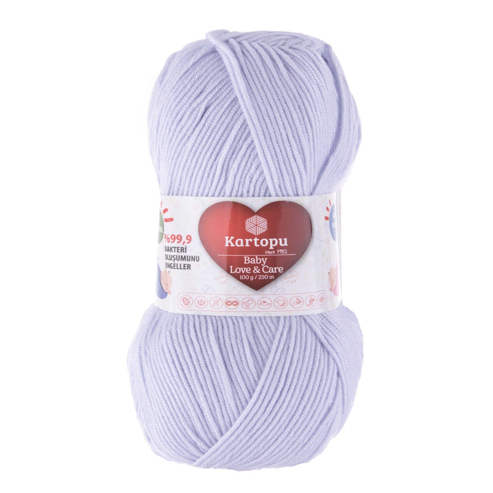 Kartopu 5 x 100g Strickgarn Kartopu Baby Love and Care Häkelwolle, 250 m, K706 orchideenviolett