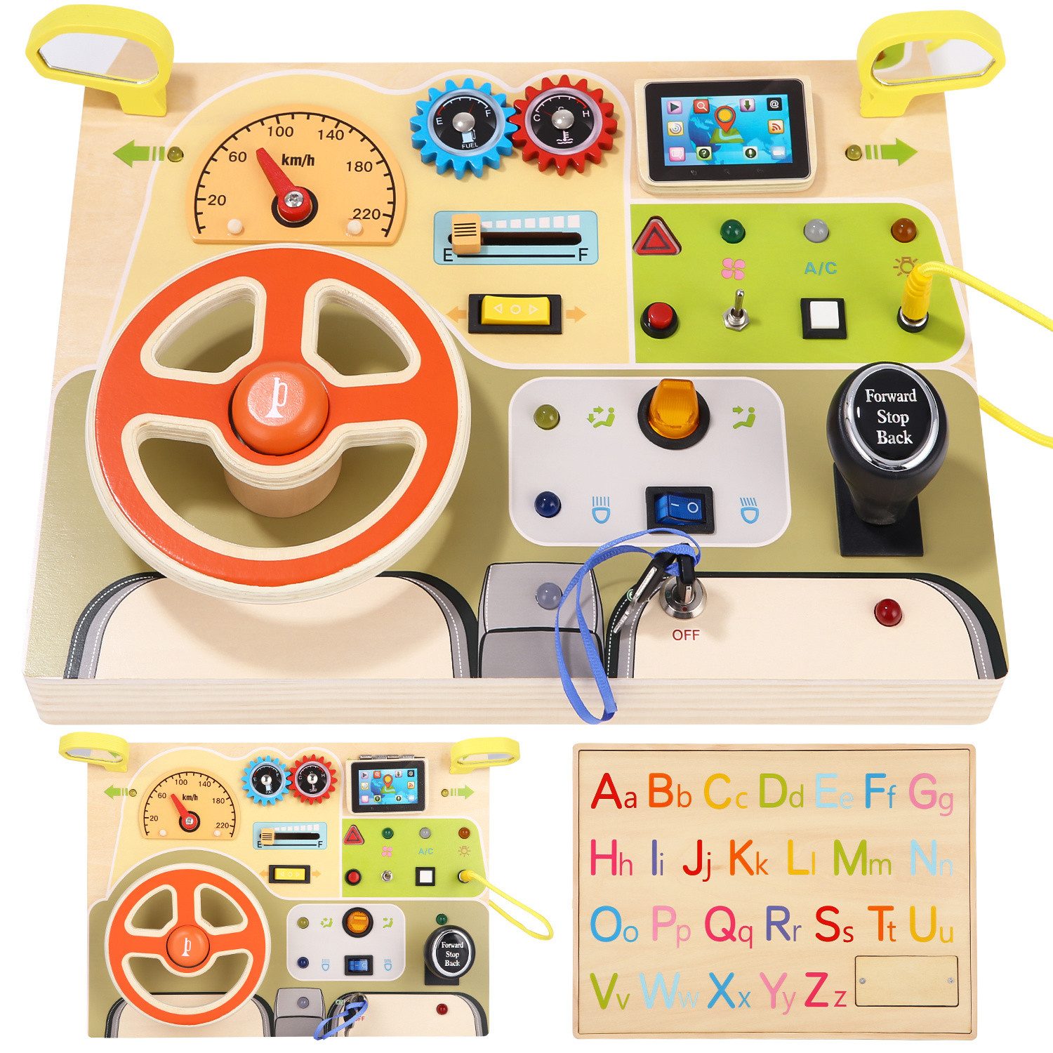 SinLaw Lernspielzeug Sensory wooden toy with simulated steering wheel and L günstig online kaufen