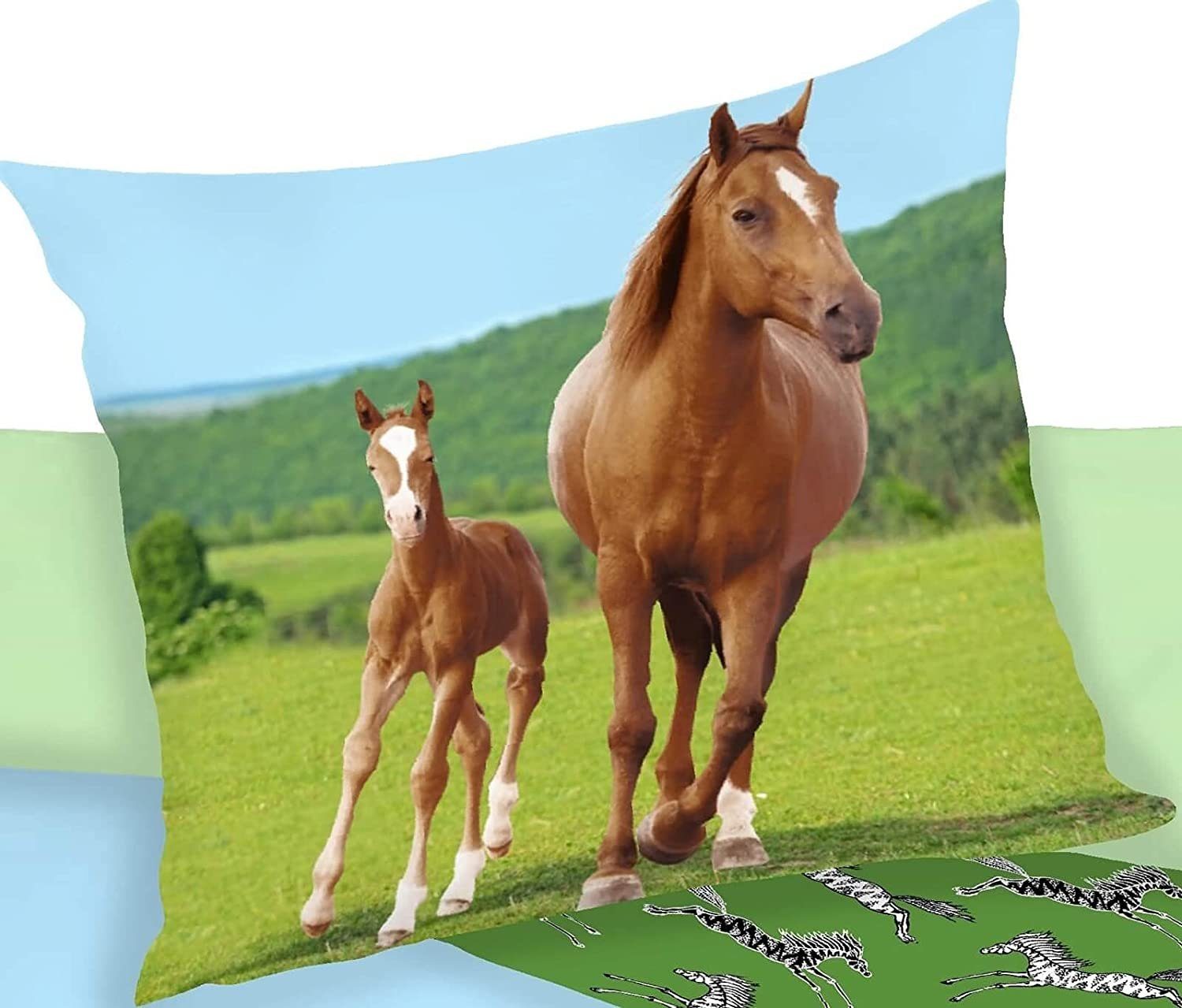 BrandMac Kinderbettwäsche Bettwäsche Set mit Pferd mit Fohlen 2 tlg. 135x20 günstig online kaufen