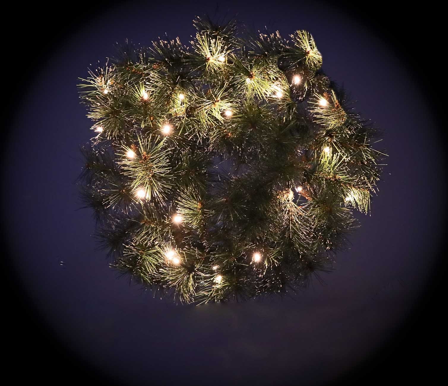 Bubble-Store Weihnachtsfigur Adventskranz Tannenzweige Weihnachtskranz weißen von Künstlicher aussehende (echt Schnee-Spitzen), beleuchtet mit LEDs 21