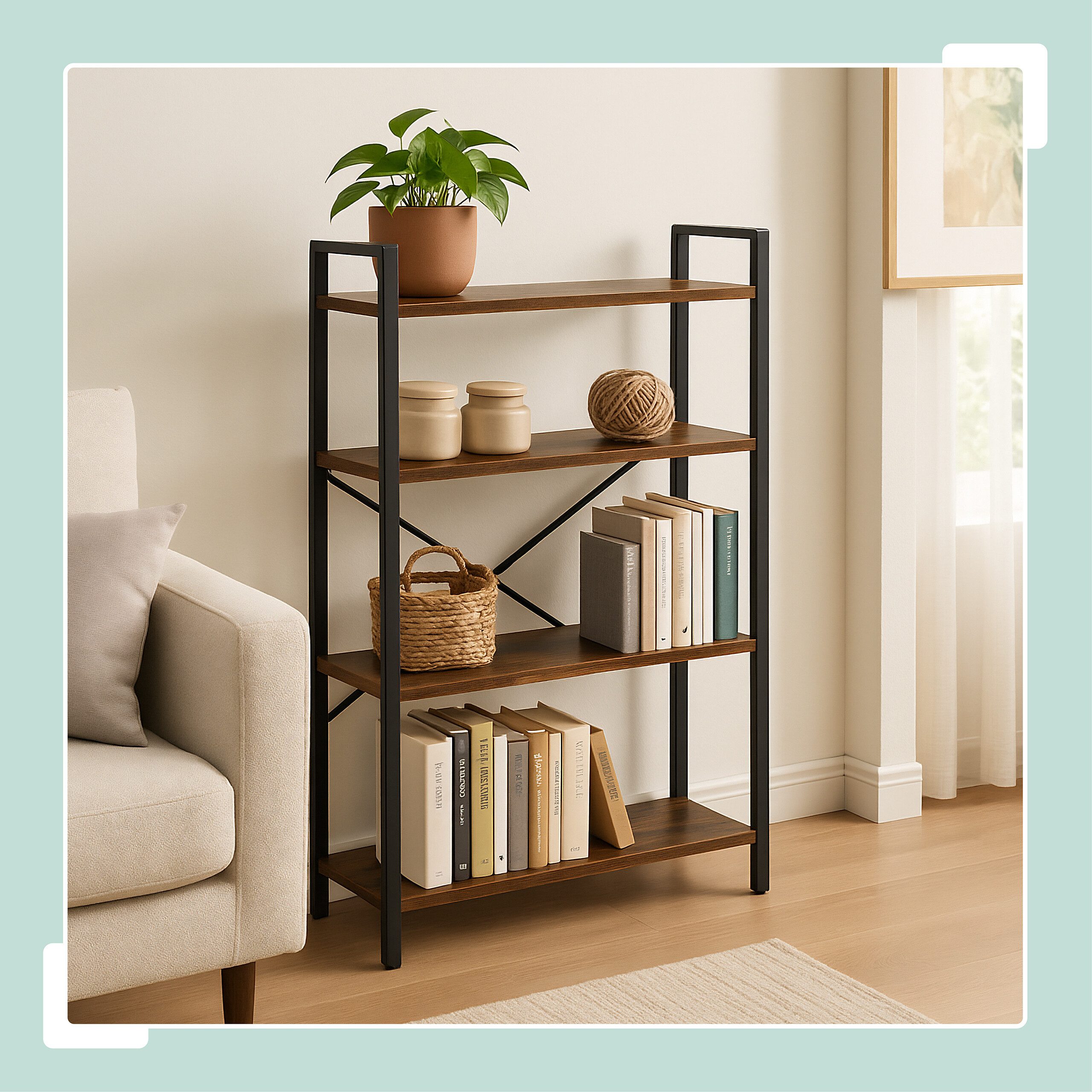 relaxdays Bücherregal Industrial Style, 4 günstig online kaufen