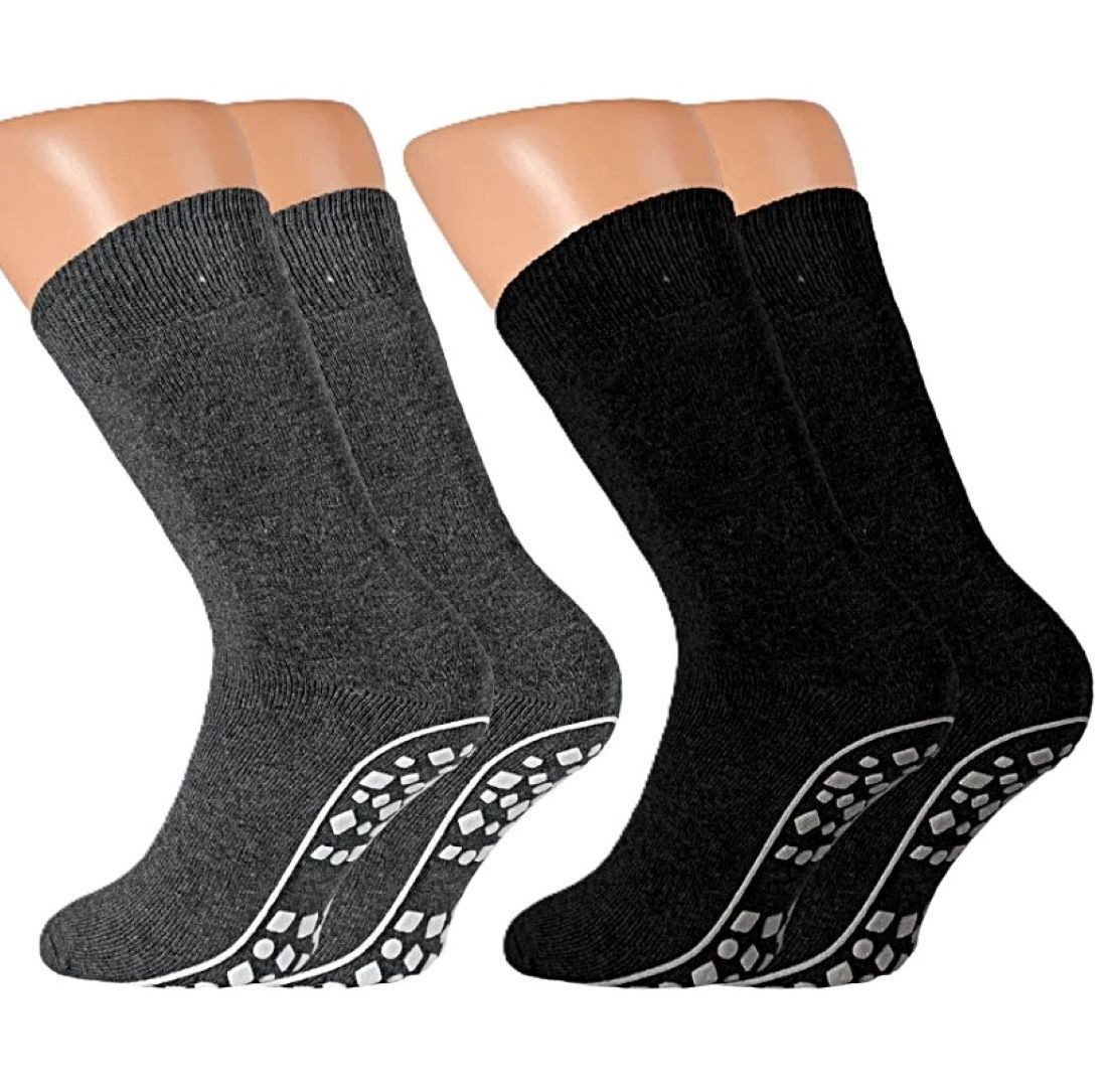 Riese ABS-Socken für Damen & Herren – Thermo-Strumpf mit Antirutsch-Sohle (Packung, 2 Paar) Innenfrottee für extra Wärme