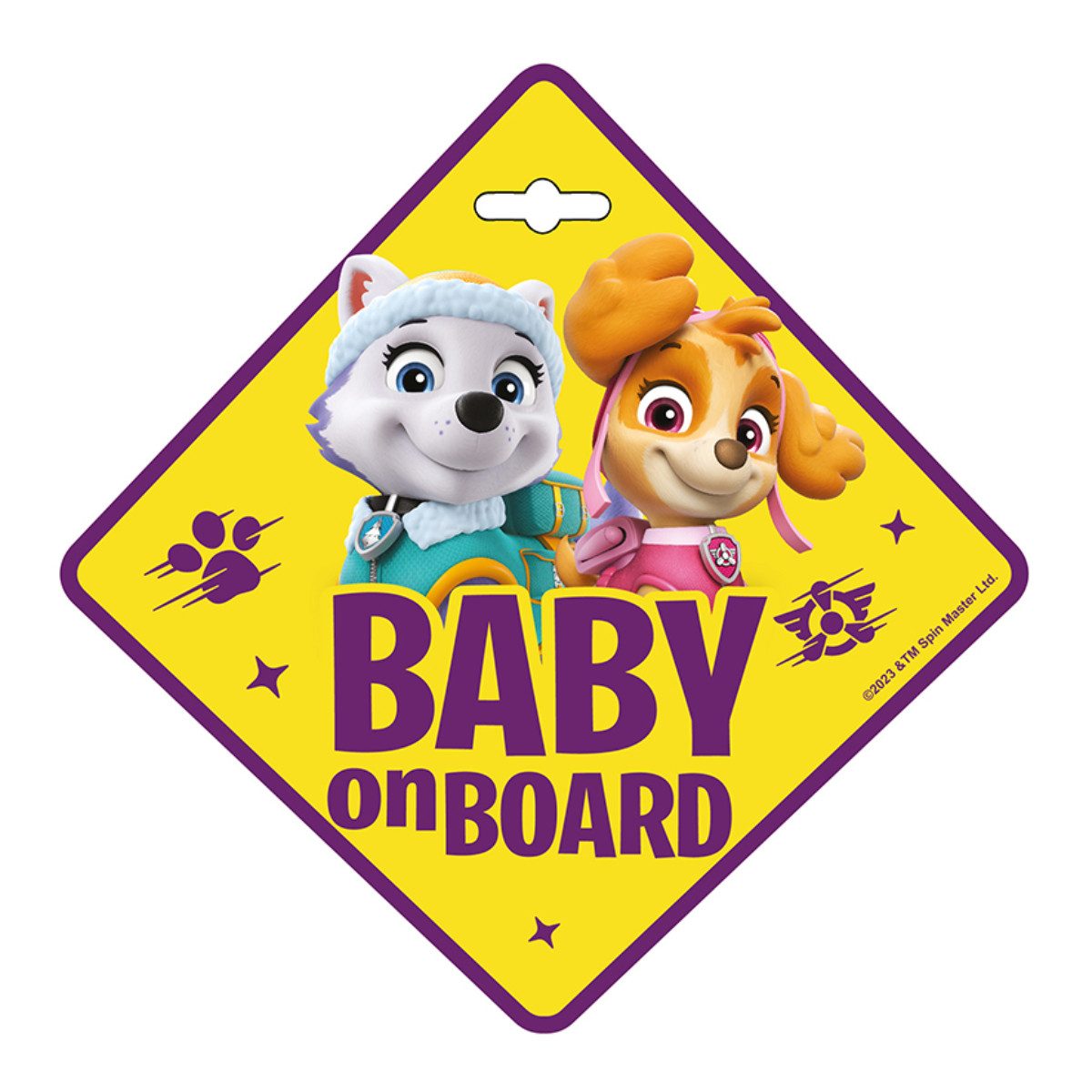 PAW PATROL Warnschild Baby on Board Schild Auto mit Saugnapf Hinweis Schild fürs Fenster