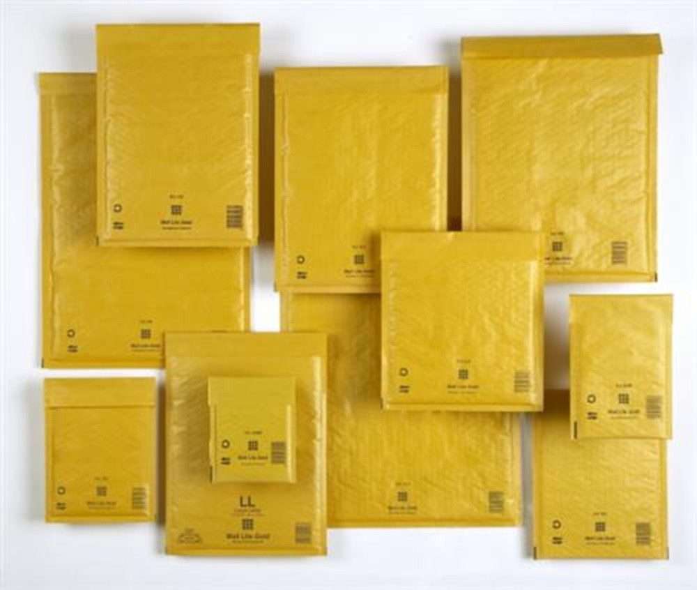 SEALEDAIR Versandtasche 100 MailLite Luftpolster Посылочные принадлежности Luftpolsterumschlag D 4 Gold, Verschluss ist Haftklebend