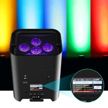 ZonQoonz LED Scheinwerfer RGBWA+UV disco licht Scheinwerfer Bühnenlicht mit Fernbedienung, LED, unterstützt APP/2,4 GHz/DMX-Steuerung für DJ Party Hochzeiten