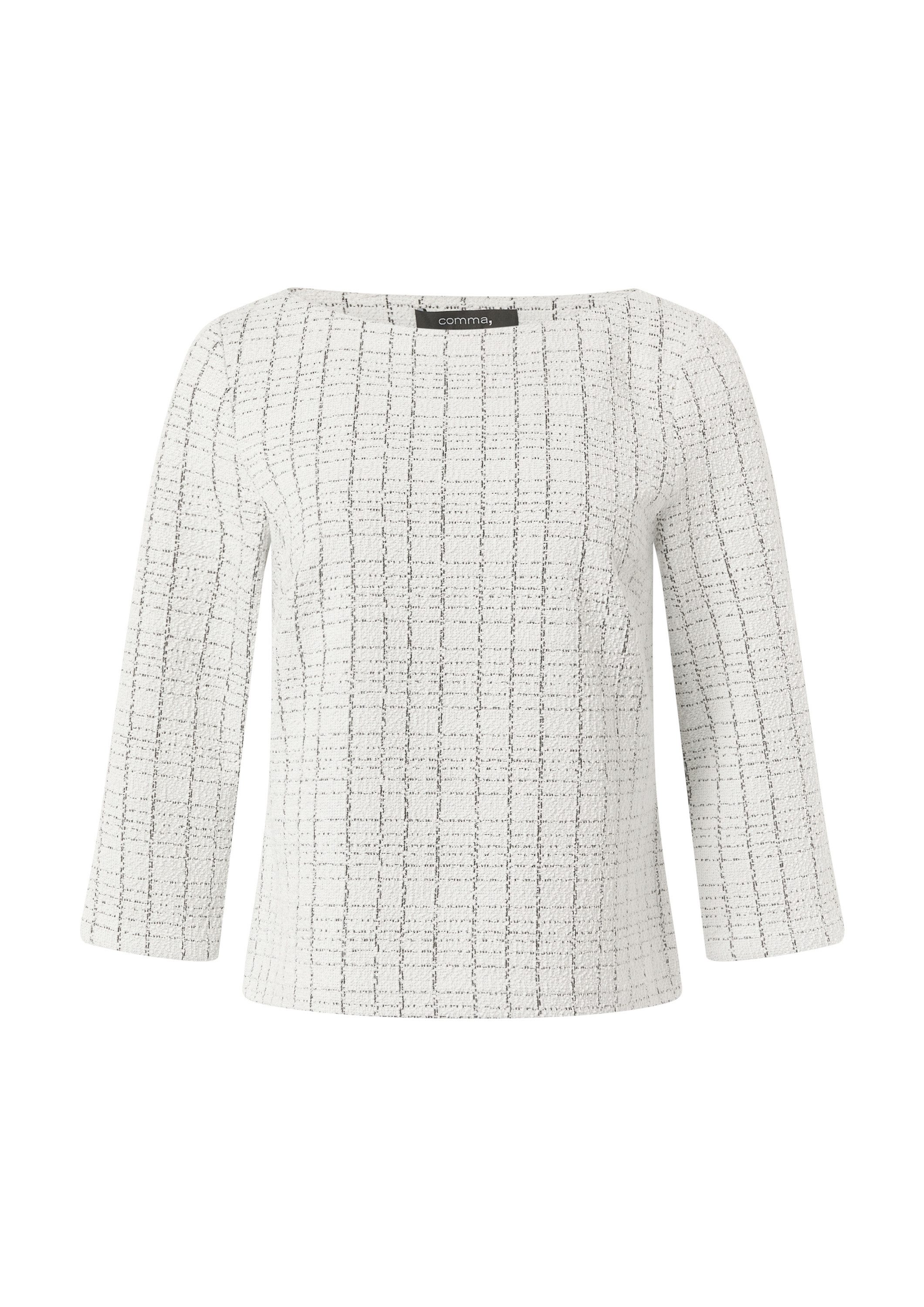 comma 3/4-Arm-Shirt T-Shirt Bouclé-Jerseyshirt mit Metallic-Garn günstig online kaufen