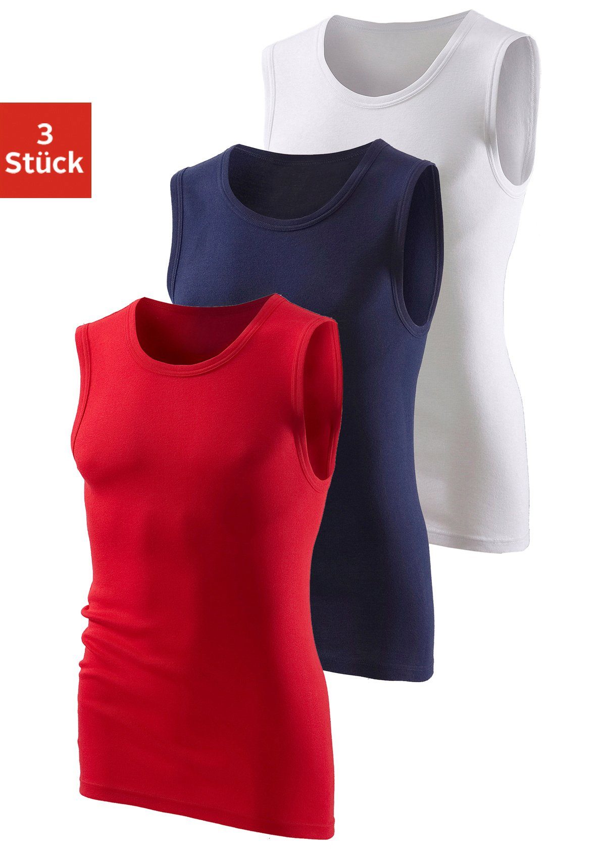 H.I.S Muscleshirt, (3 tlg.), ohne Seitennähte optimale Passform günstig online kaufen