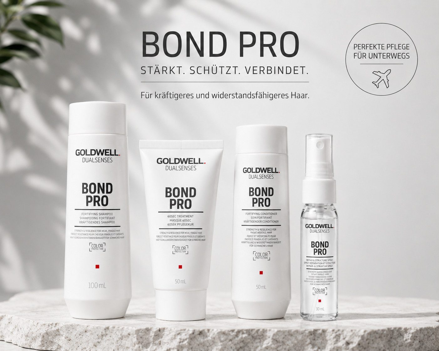 Goldwell Haarpflege-Set Dualsenses Bond Pro Reiseset, 4-tlg., für kräftiger wirkendes, widerstandsfähigeres Haar