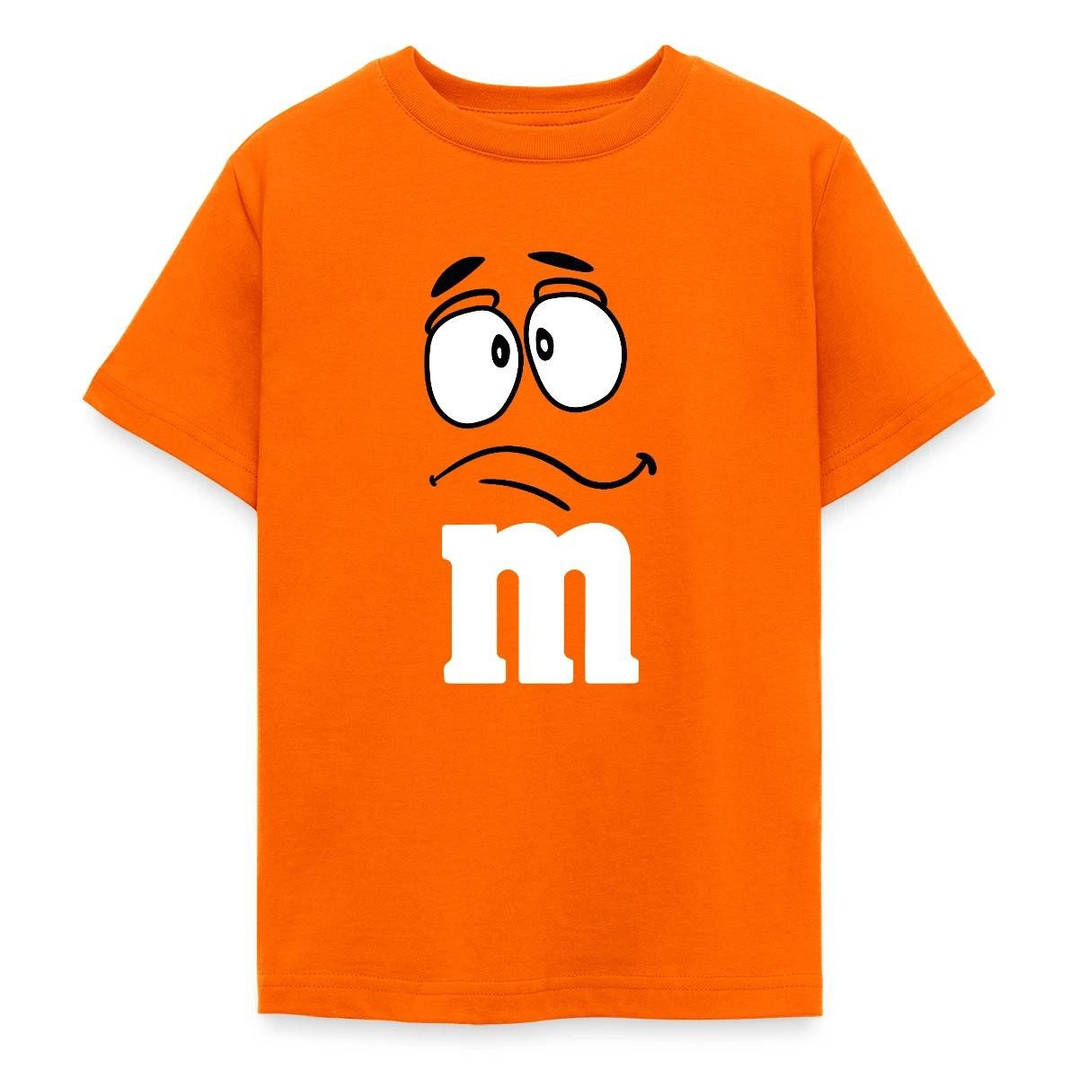 T-Shirt Oranges M Kostüm Mit Gesicht Karneval Gruppen Teenager T-Shirt