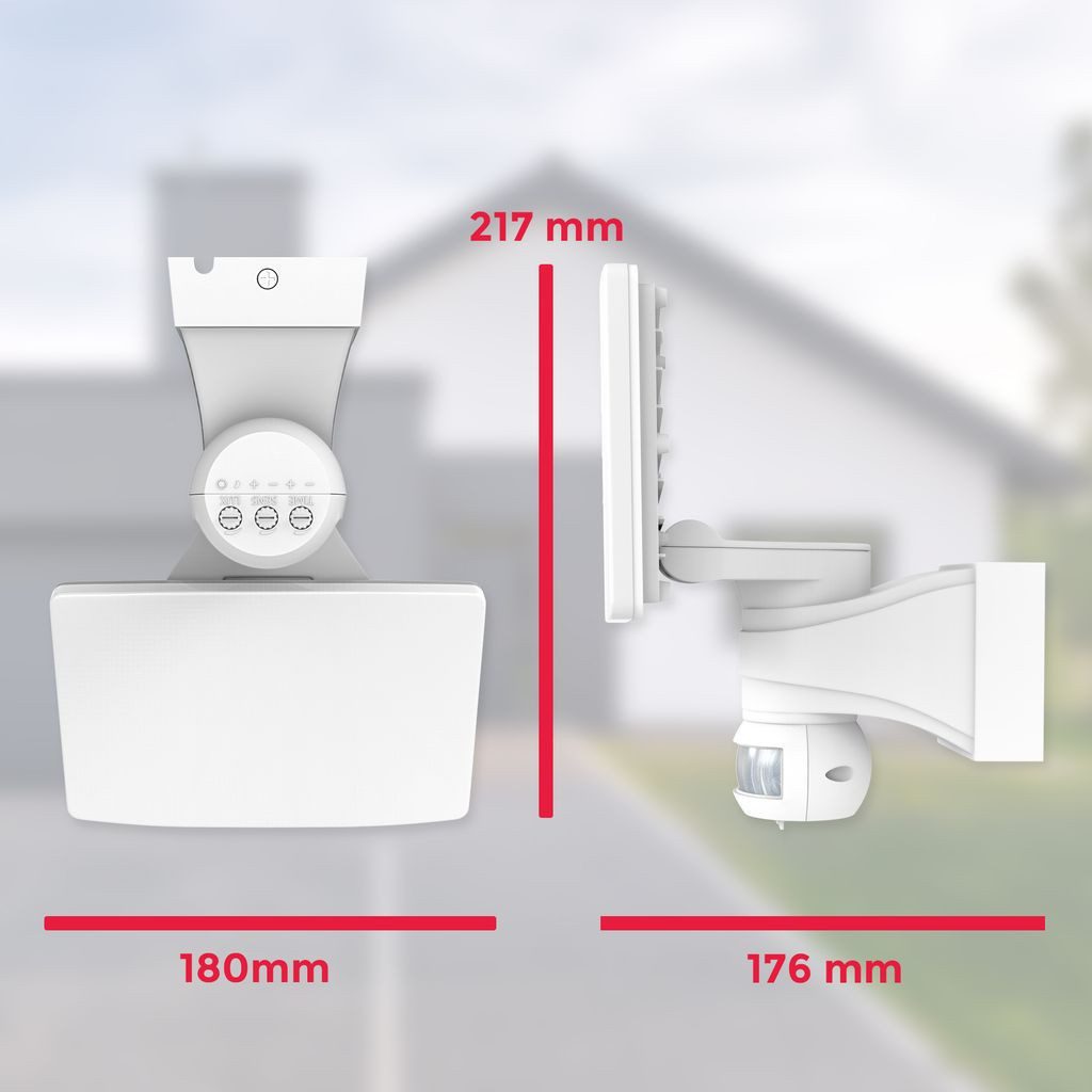 B.K.Licht Flutlichtstrahler Wandleuchte 20W 2.300lm 4.000K - BKL1290, LED fest integriert, Neutralweiß, Bewegungsmelder Außenleuchte Weiß IP44