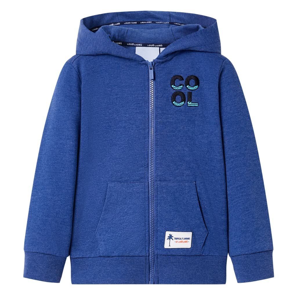 vidaXL Kapuzenpullover Kinder-Kapuzenpullover mit Reißverschluss Dunkelblau Melange 104