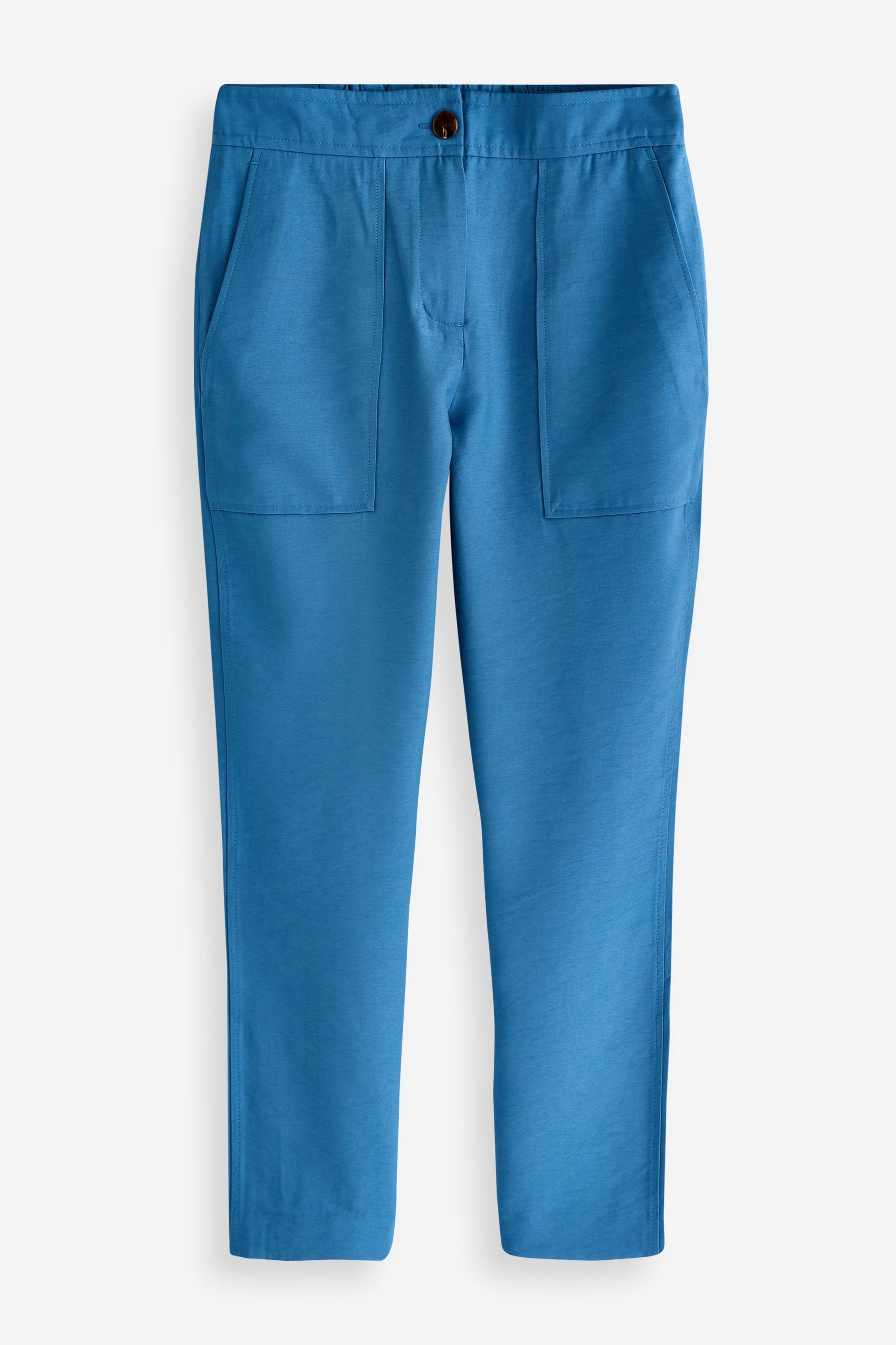 Next Fit Hose Tailored Tapered (1-tlg) mit Cargohose Blue im Utility-Detail