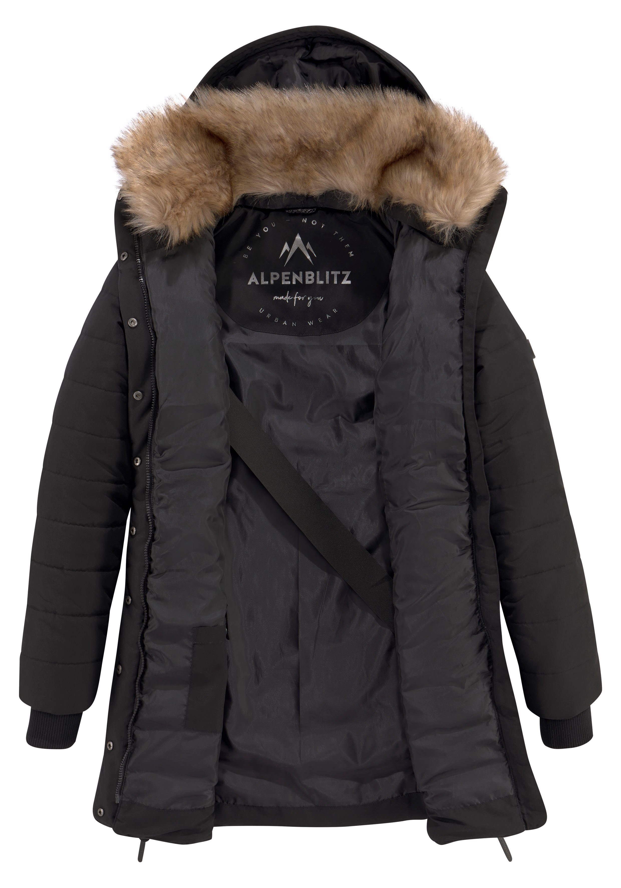 ALPENBLITZ Winterjacke Bern leichter Webstoff, mit abnehmbarer, verstellbarer Kapuze