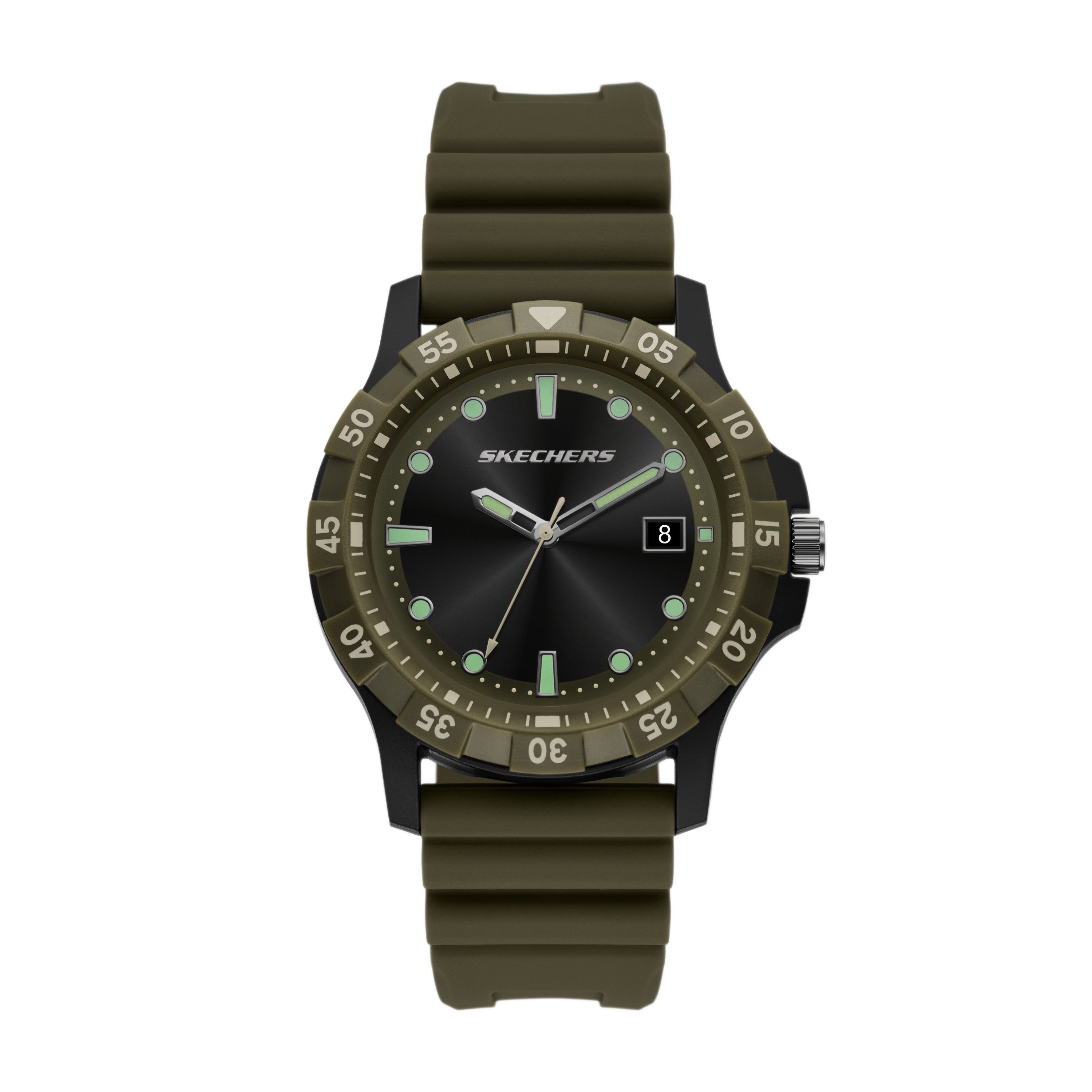Skechers Quarzuhr Glen Oaks SR5287, Armbanduhr, Herrenuhr, Silikonarmband, analog, Tag