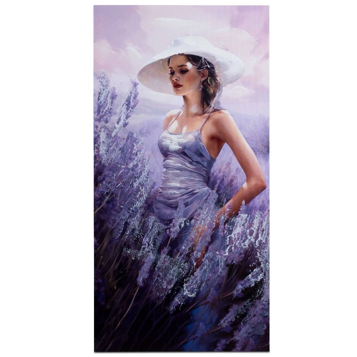 Small-Preis Wandbild Leinwandbild Dame in Lila 2er Set, Dame in Lila