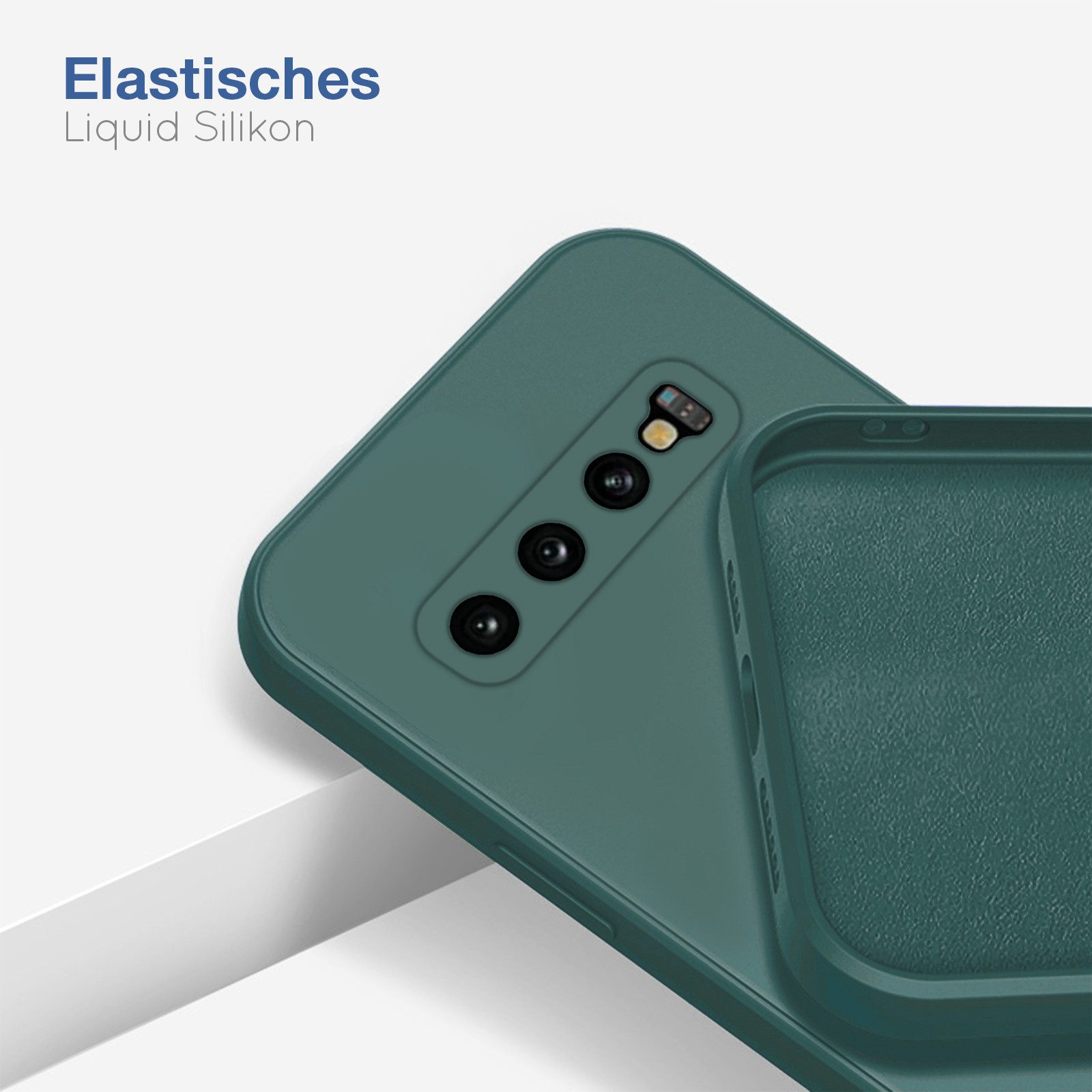 Tec-Expert Handyhülle SoftGrip Cover Hülle für Samsung Galaxy S10, Handy Case Bumper integrierter Kameraschutz flexibel