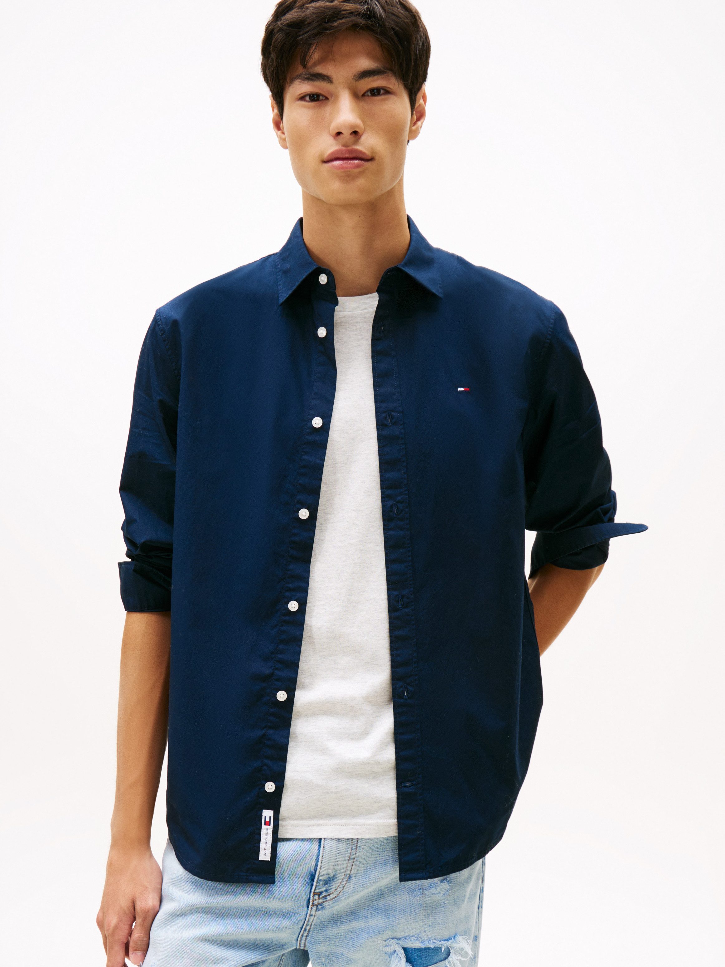 Tommy Jeans Langarmhemd TJM POPLIN Regular günstig online kaufen