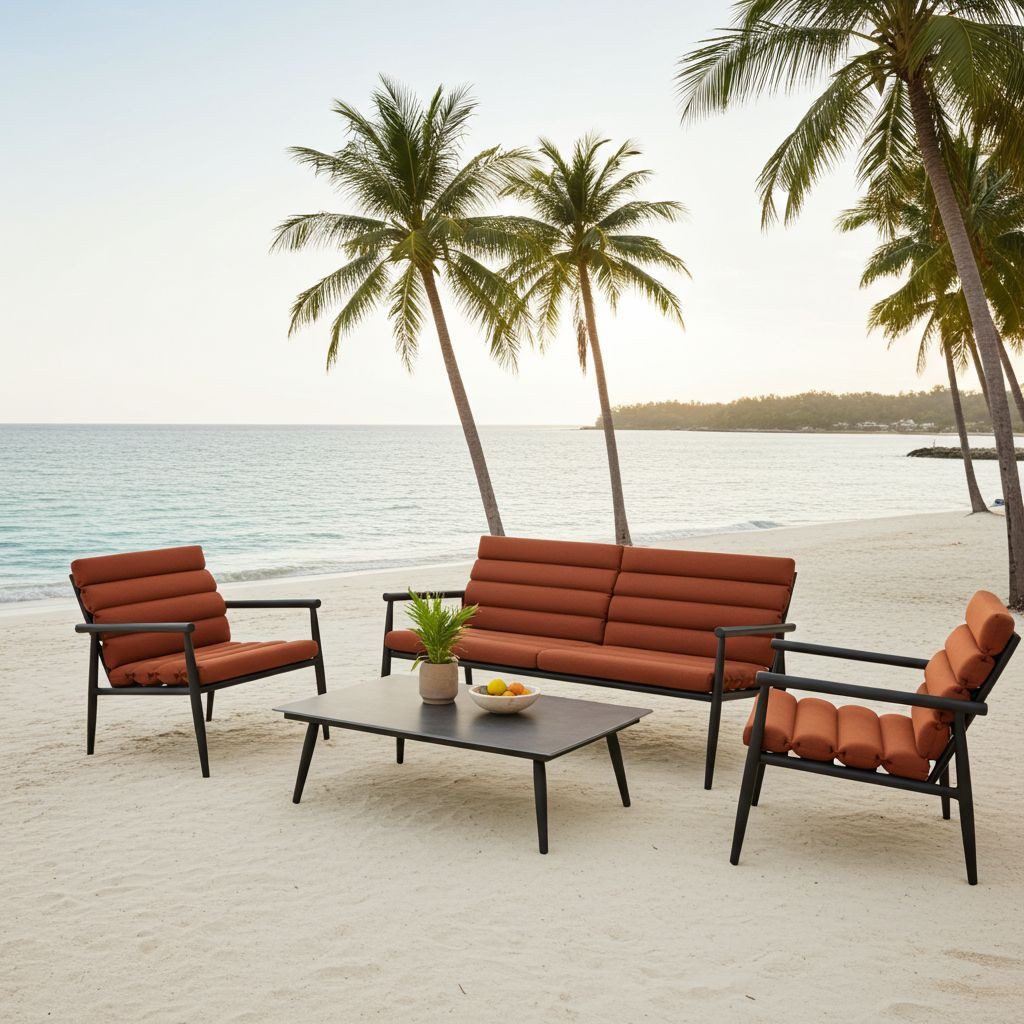 Lesli Living Gartenlounge-Set Lesli Living Lounge-Set Harper Terra Anthrazit/Terracotta