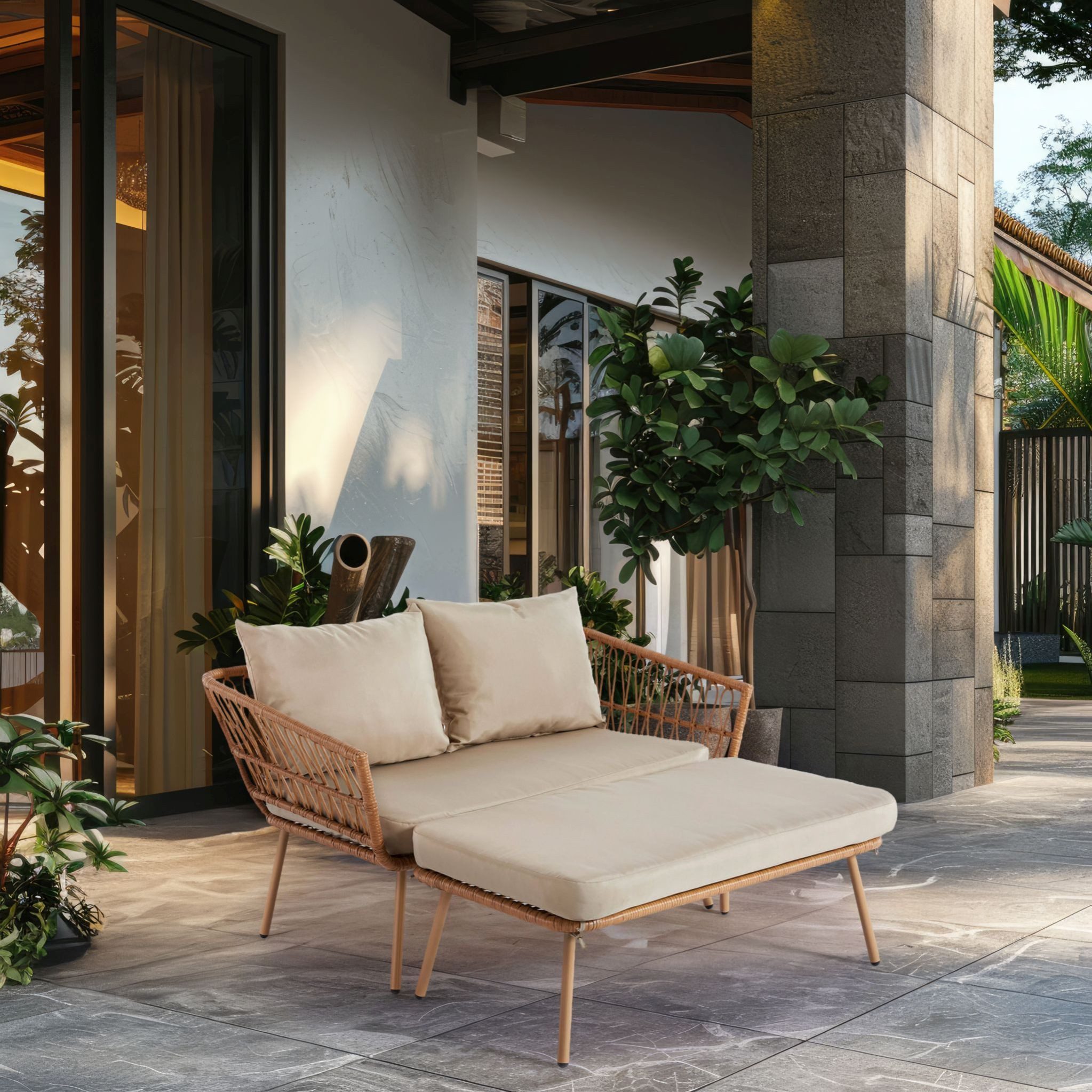 Wohnando Gartenliege Gartensofa "Maike" modernes Loungesofa, günstig online kaufen